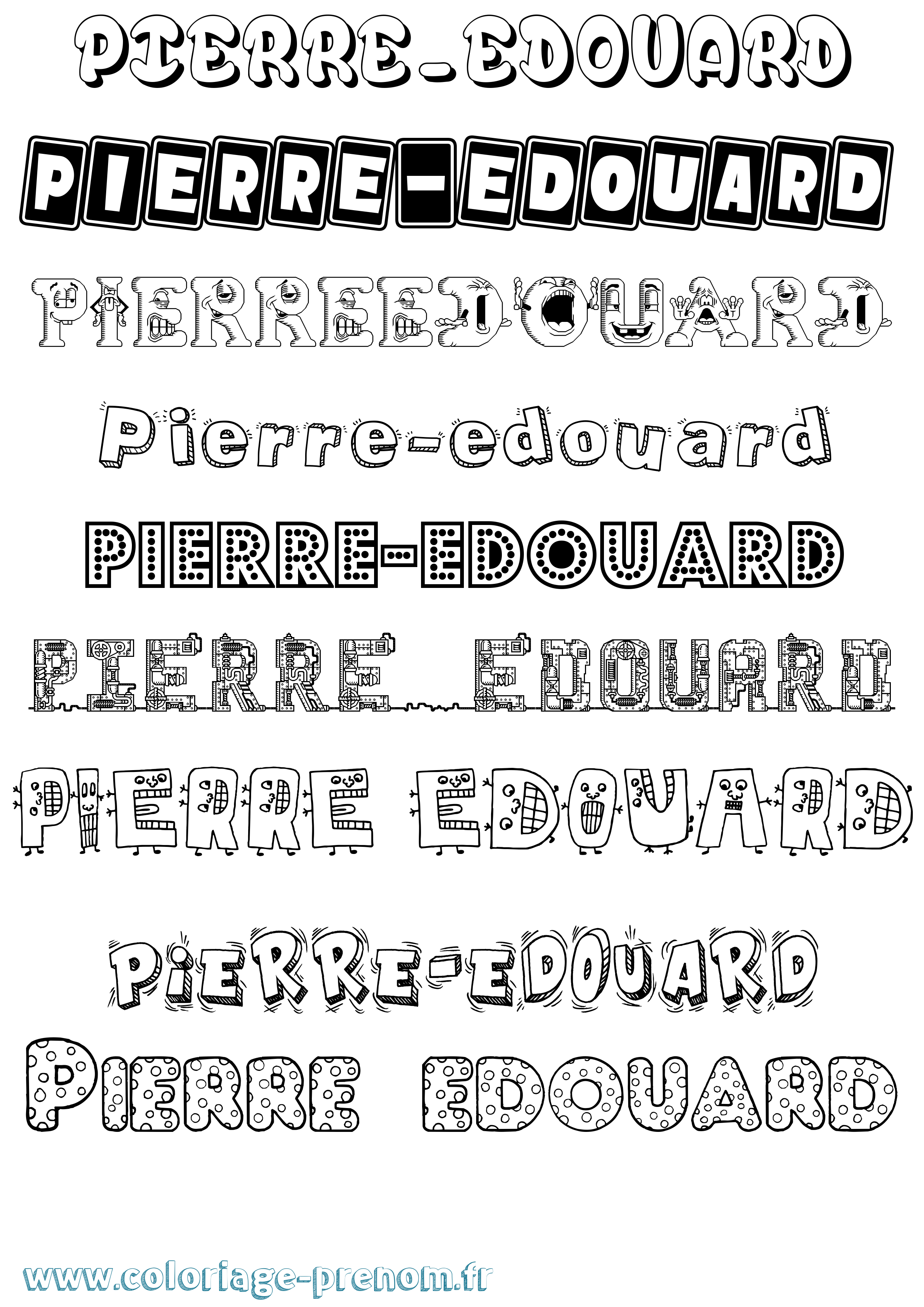 Coloriage Pierre-Edouard Fun Coloriage prénom Pierre-Edouard Fun