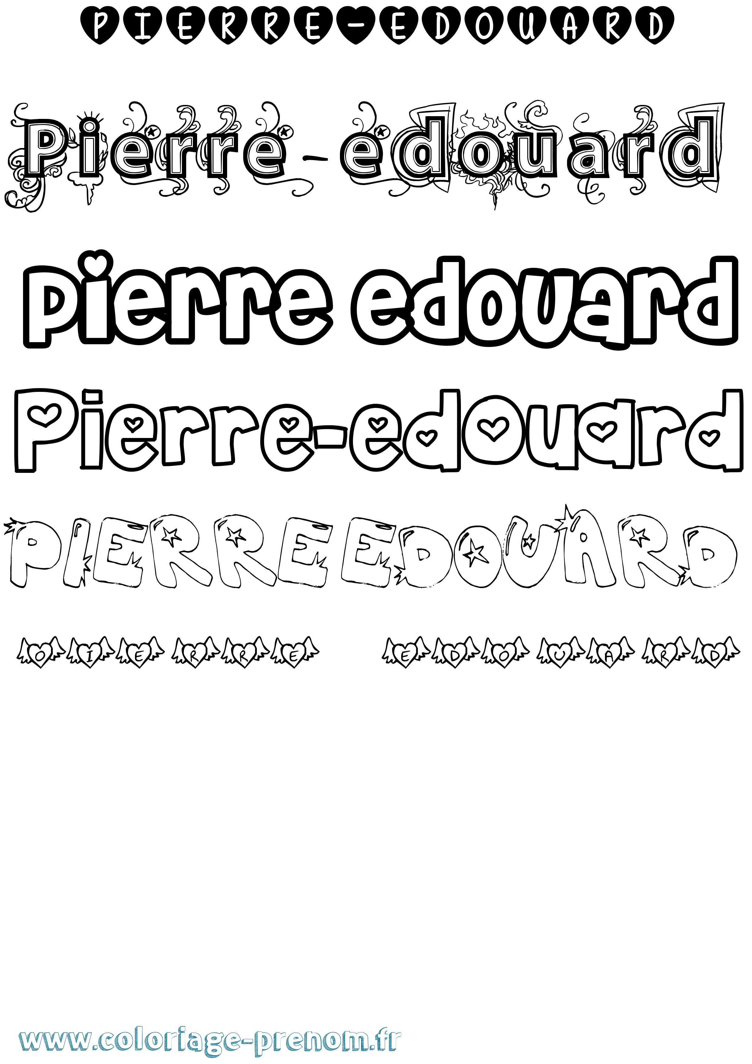 Coloriage Pierre-Edouard Girly Coloriage prénom Pierre-Edouard Girly