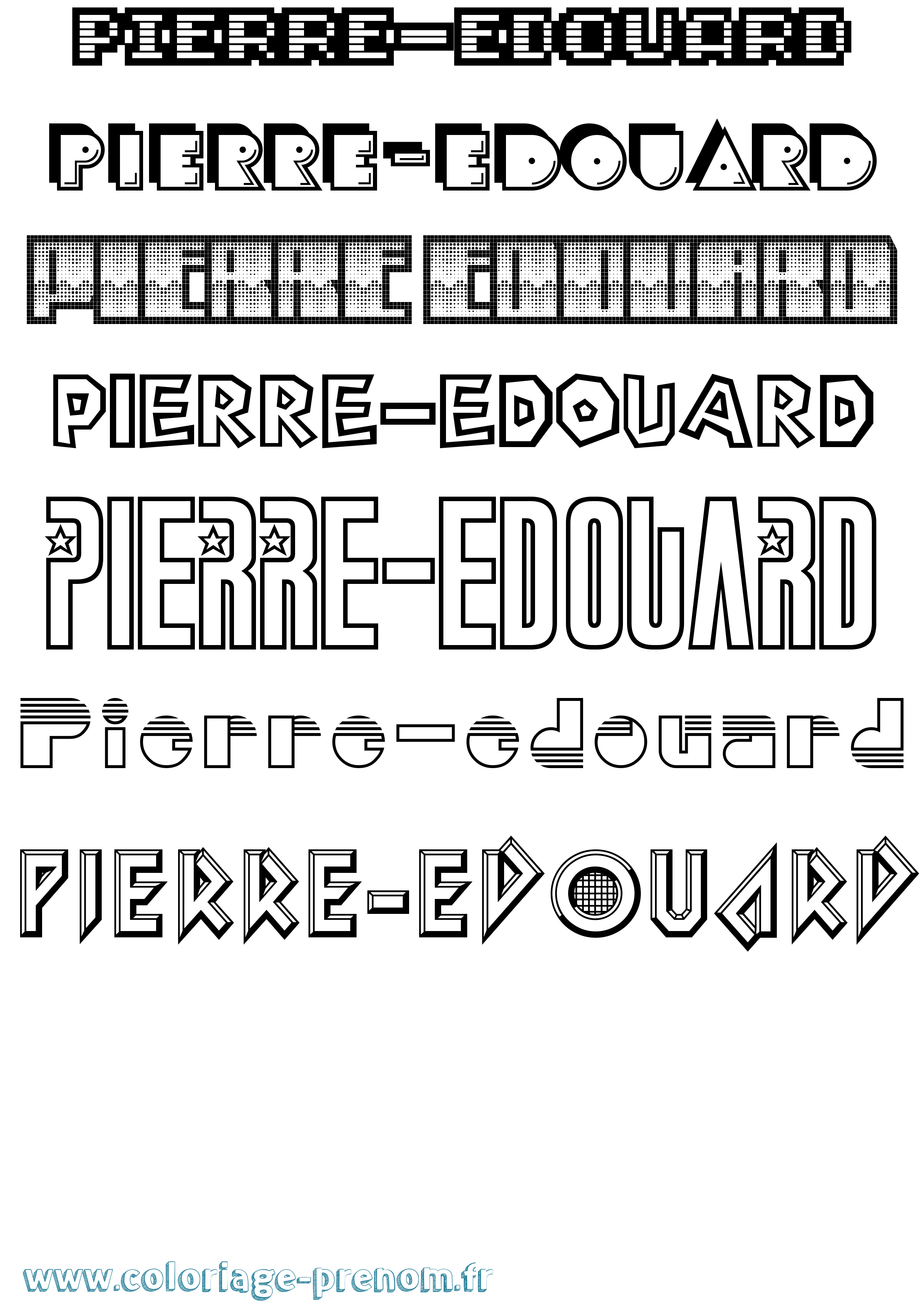 Coloriage Pierre-Edouard Jeux Vidéos Coloriage prénom Pierre-Edouard Jeux Vidéos