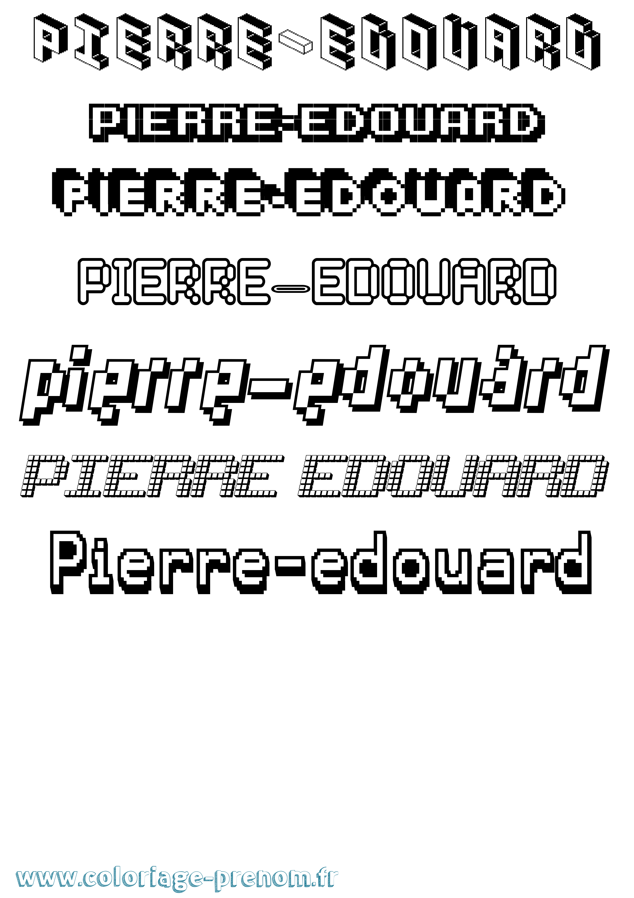Coloriage Pierre-Edouard Pixel Coloriage prénom Pierre-Edouard Pixel