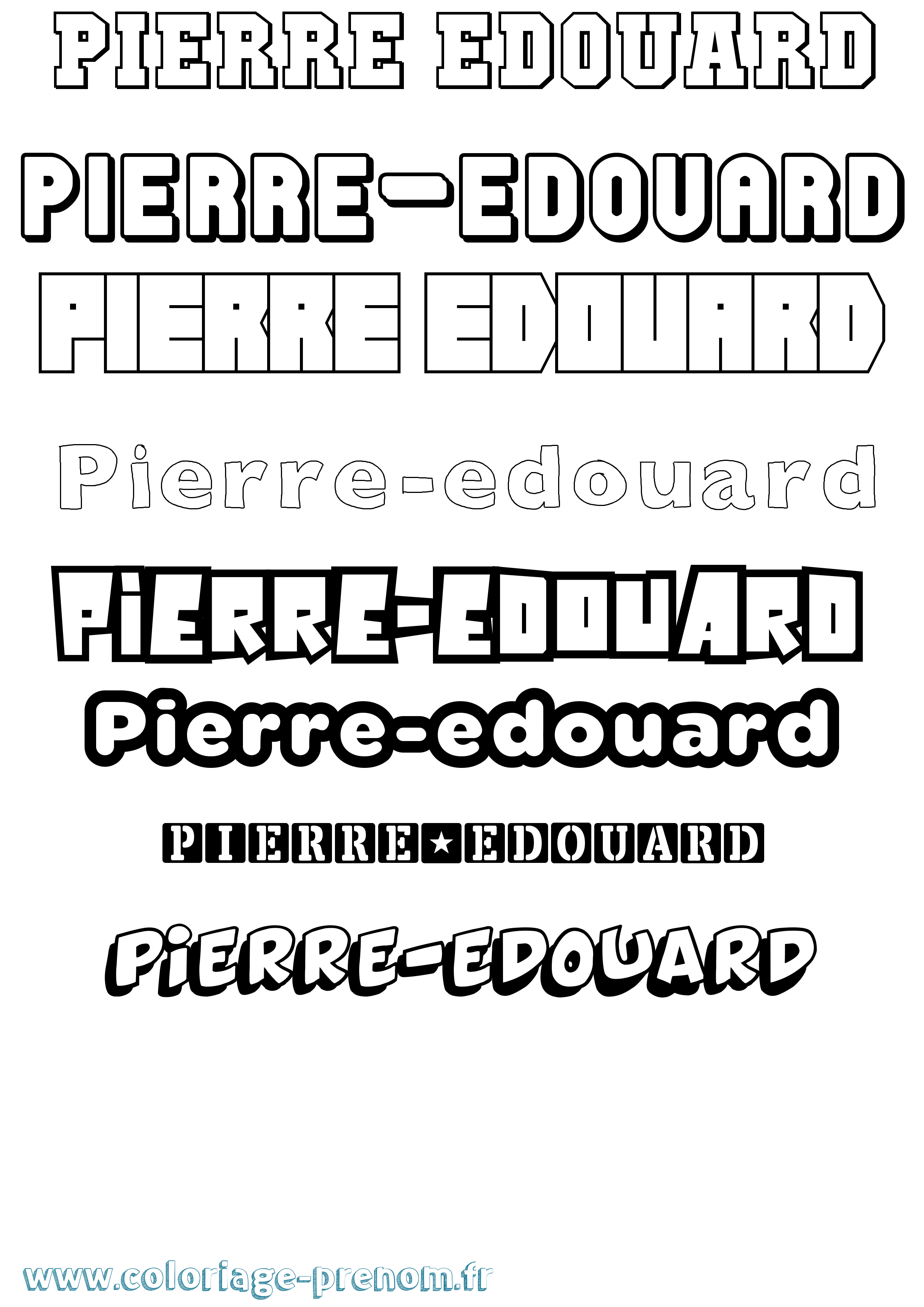 Coloriage Pierre-Edouard Simple Coloriage prénom Pierre-Edouard Simple