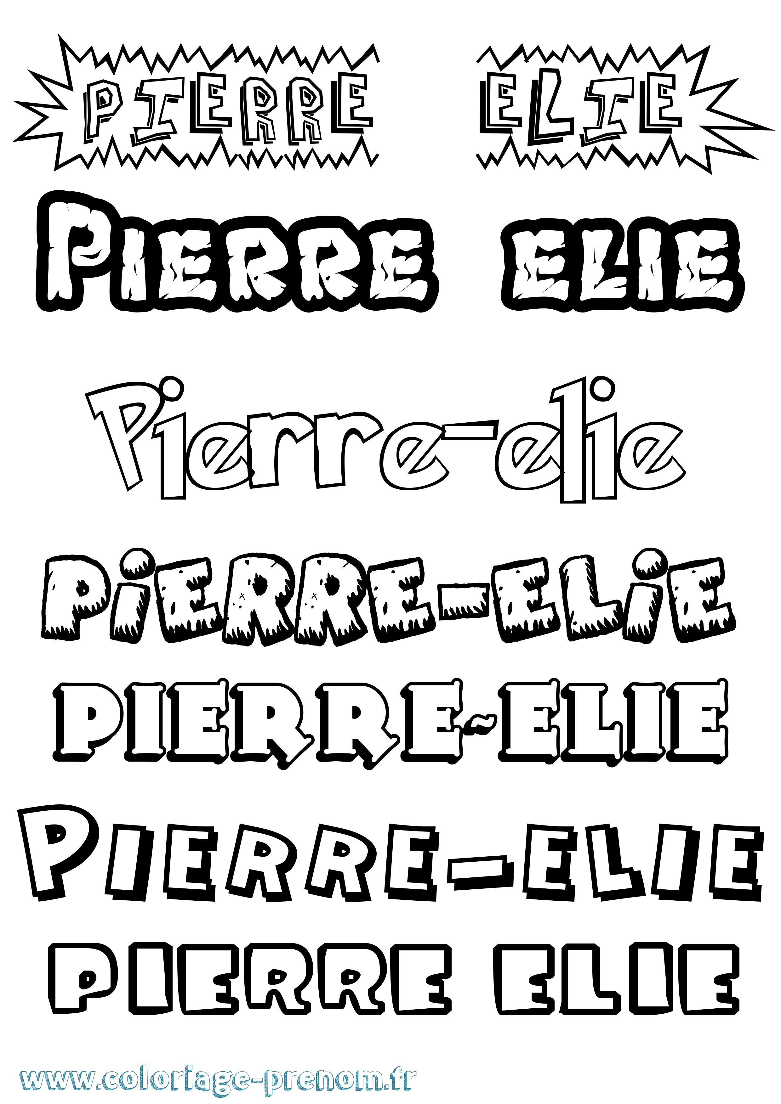 Coloriage Pierre-Elie Dessin Animé Coloriage prénom Pierre-Elie Dessin Animé