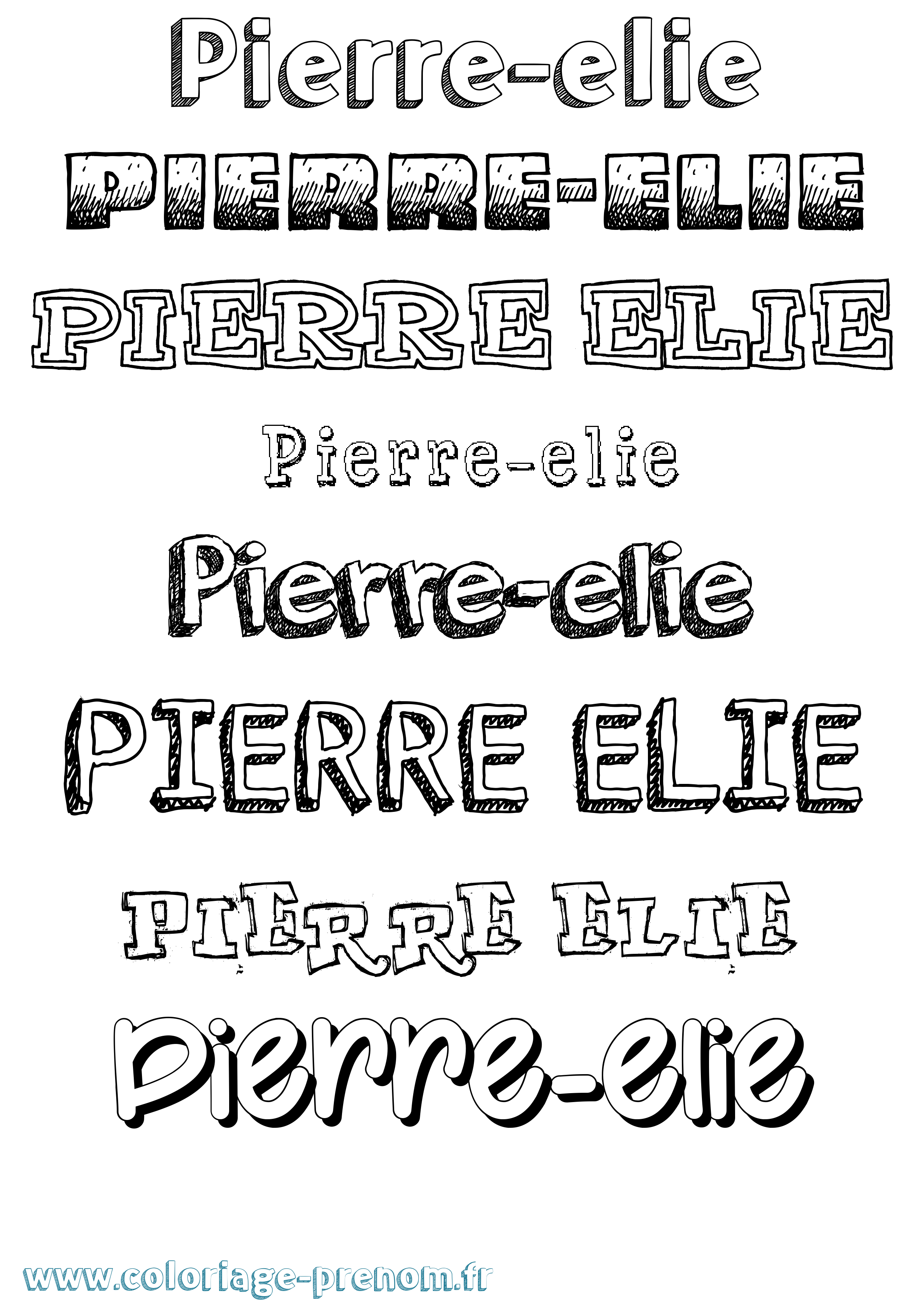 Coloriage Pierre-Elie Dessiné Coloriage prénom Pierre-Elie Dessiné