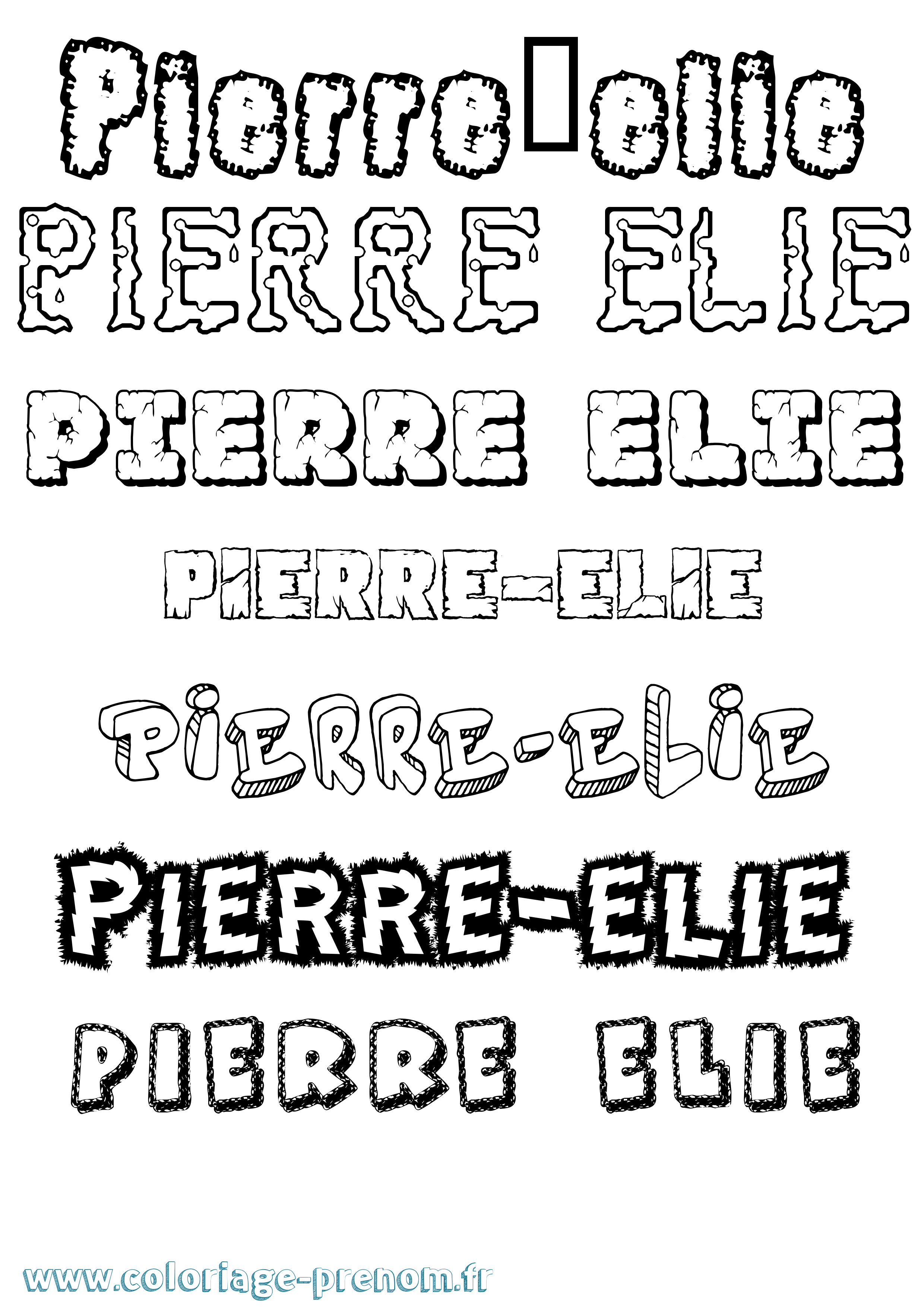Coloriage Pierre-Elie Destructuré Coloriage prénom Pierre-Elie Destructuré