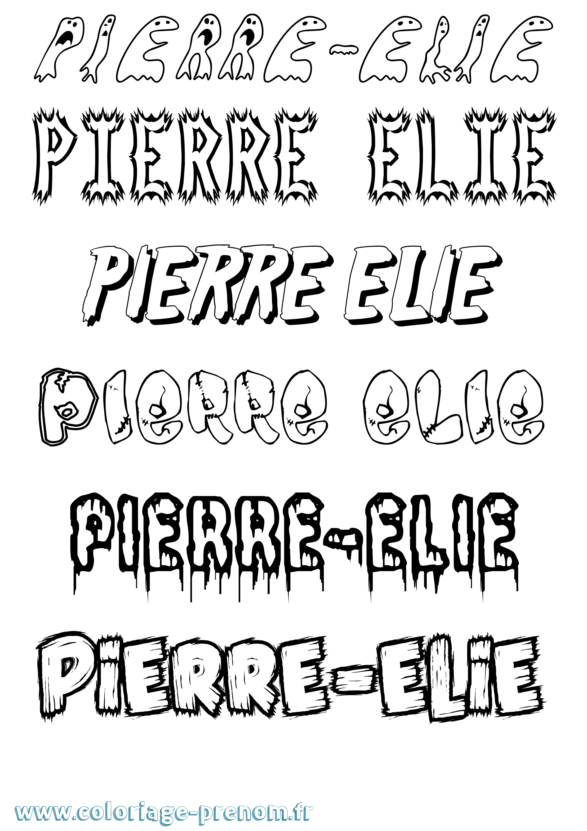 Coloriage Pierre-Elie Frisson Coloriage prénom Pierre-Elie Frisson