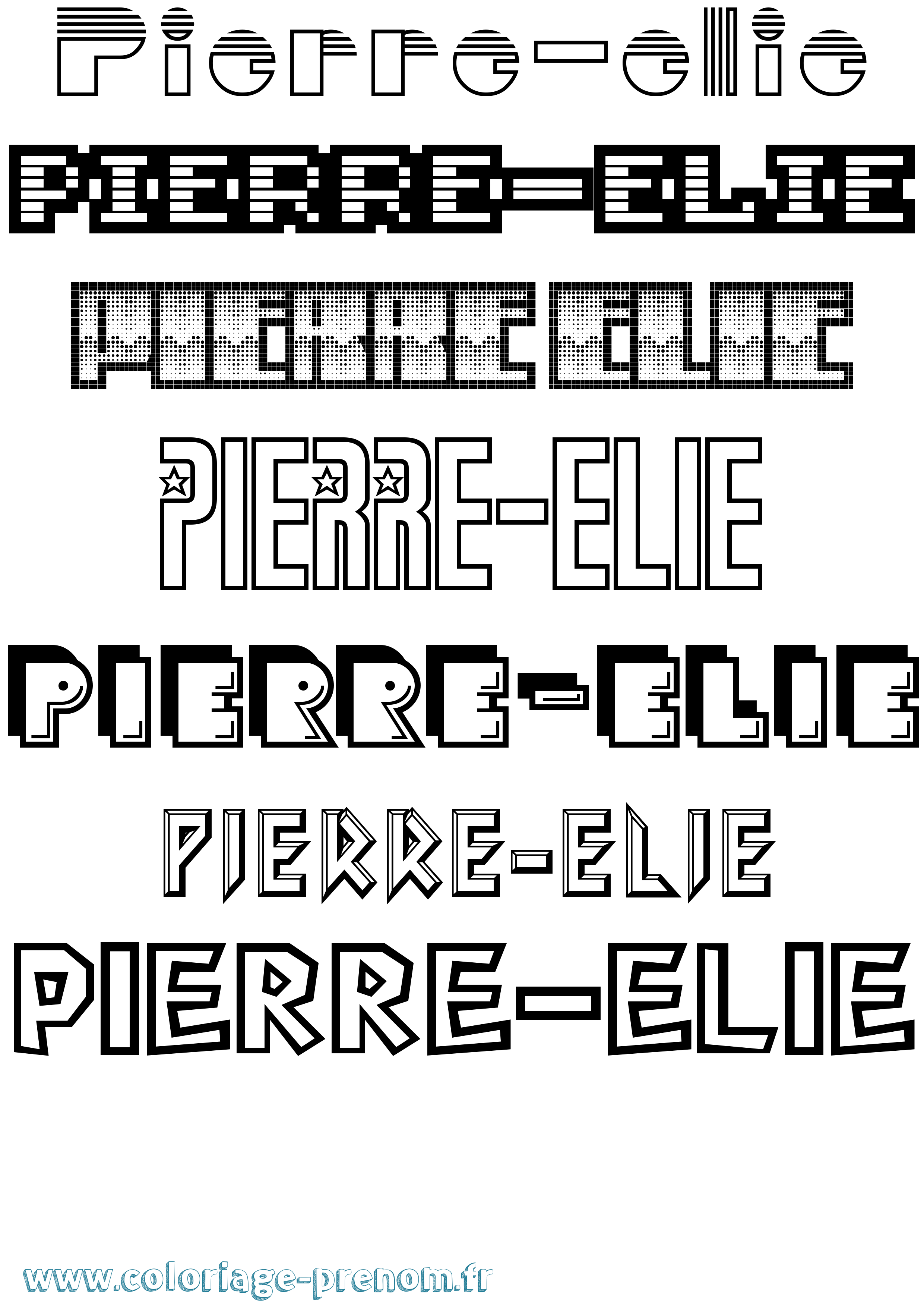 Coloriage Pierre-Elie Jeux Vidéos Coloriage prénom Pierre-Elie Jeux Vidéos