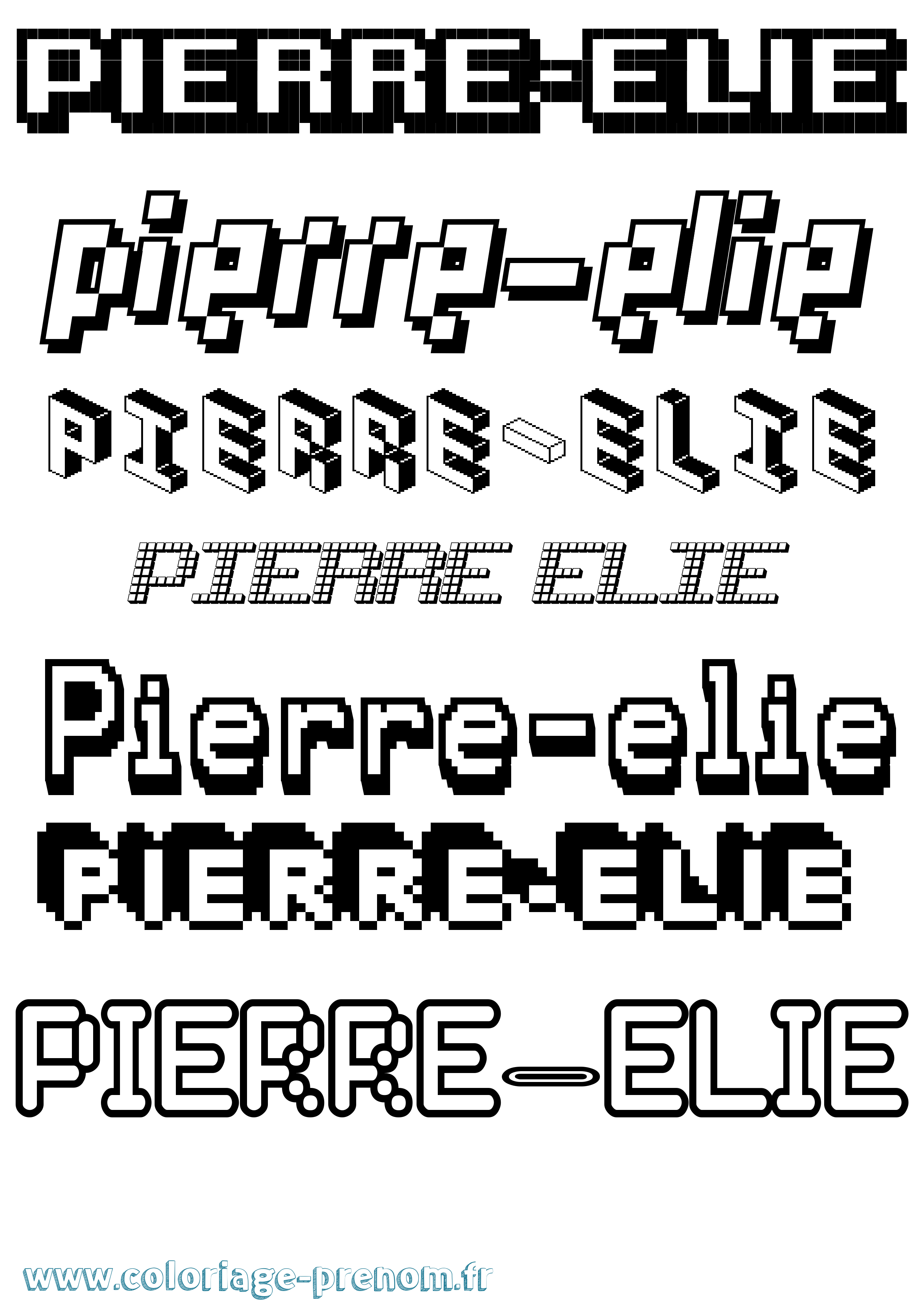 Coloriage Pierre-Elie Pixel Coloriage prénom Pierre-Elie Pixel
