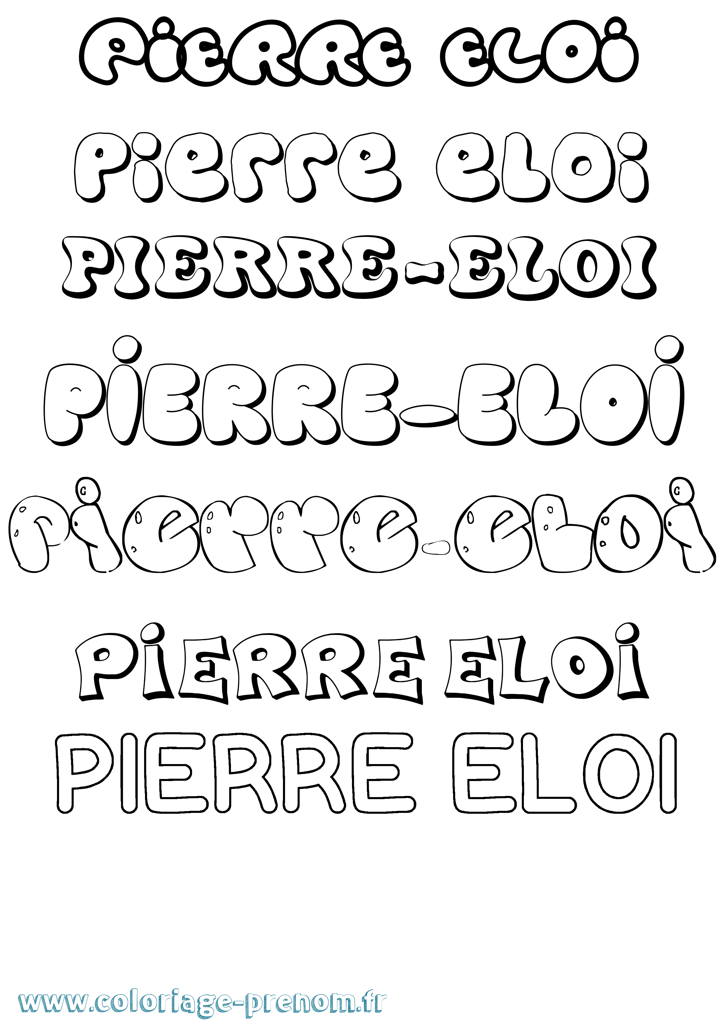 Coloriage Pierre-Eloi Bubble Coloriage prénom Pierre-Eloi Bubble