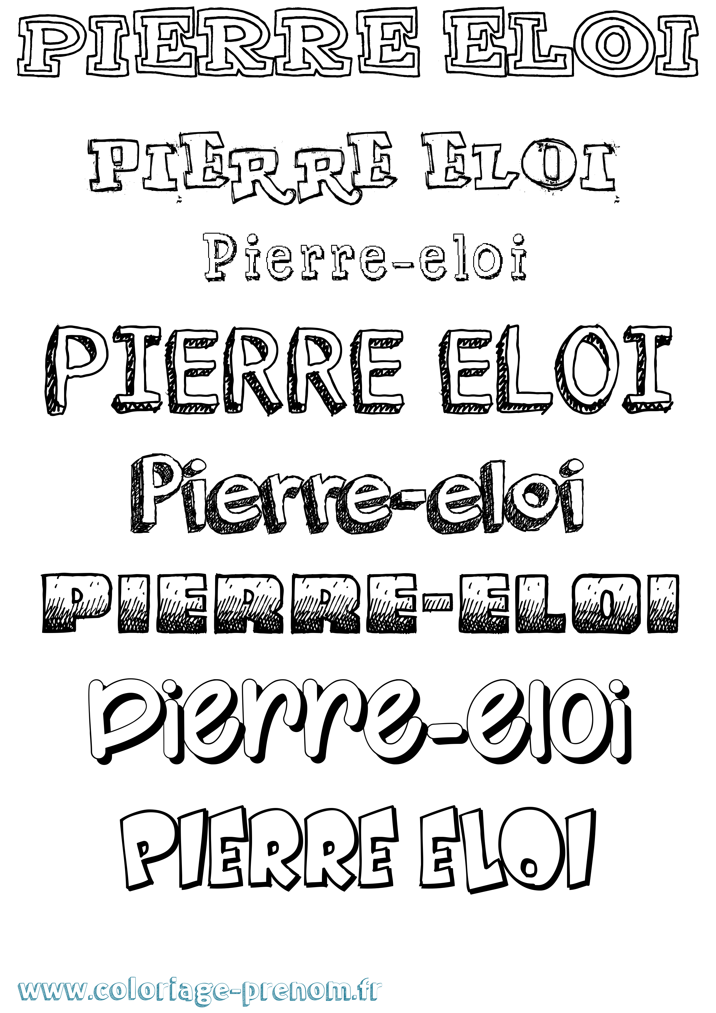 Coloriage Pierre-Eloi Dessiné Coloriage prénom Pierre-Eloi Dessiné
