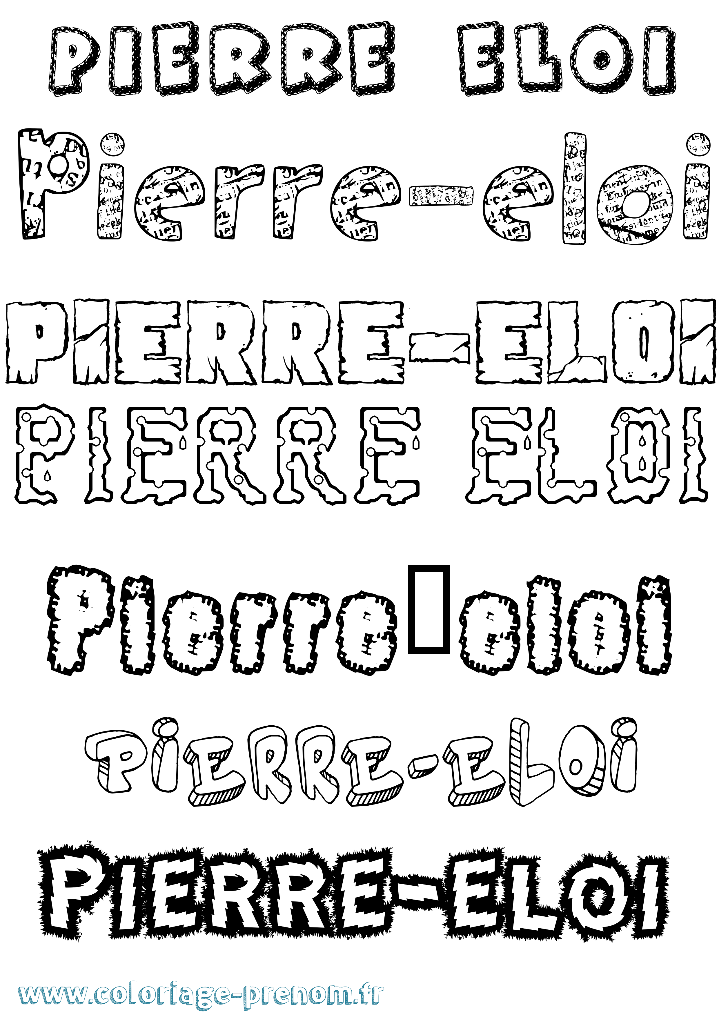 Coloriage Pierre-Eloi Destructuré Coloriage prénom Pierre-Eloi Destructuré