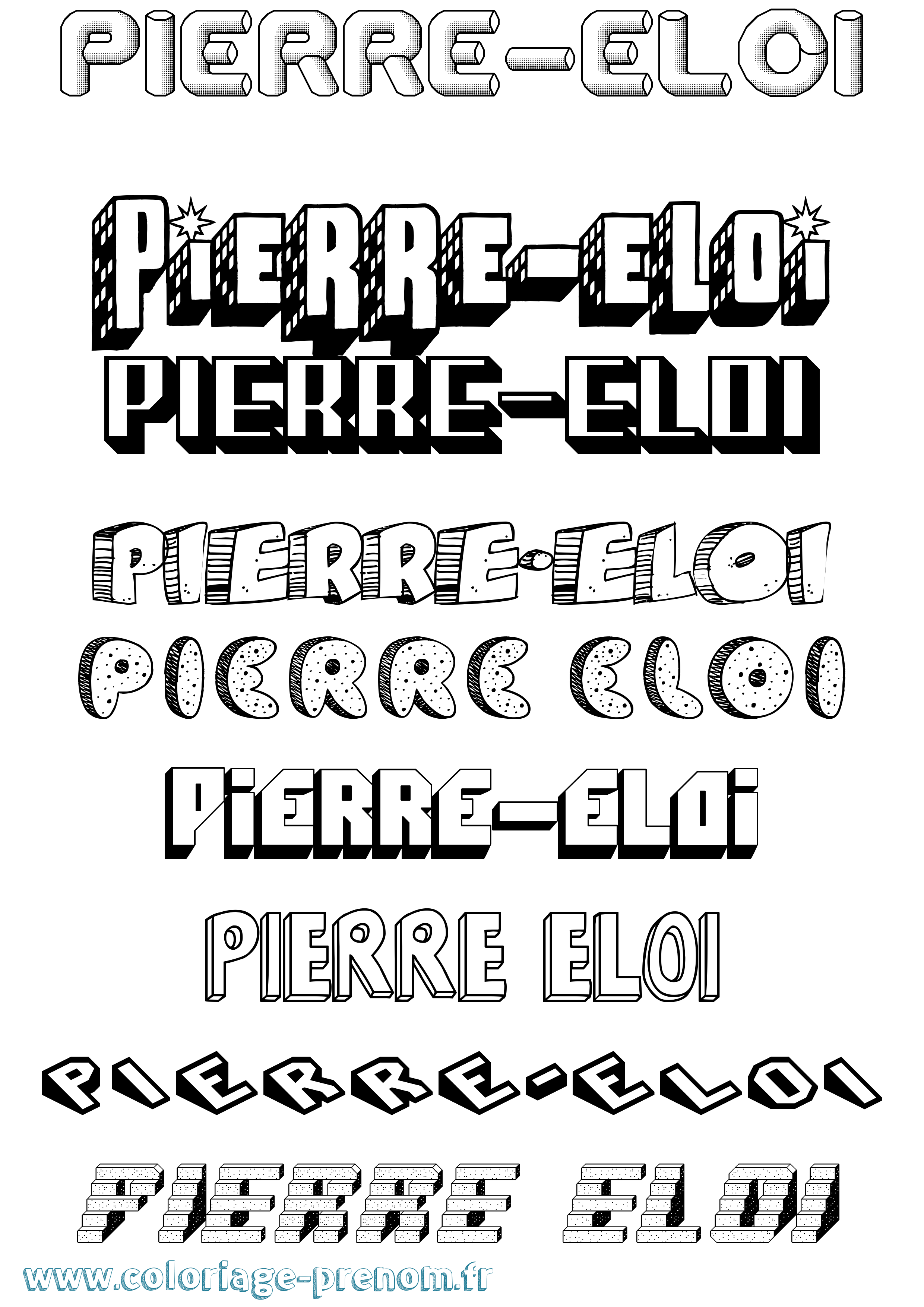 Coloriage Pierre-Eloi Effet 3D Coloriage prénom Pierre-Eloi Effet 3D