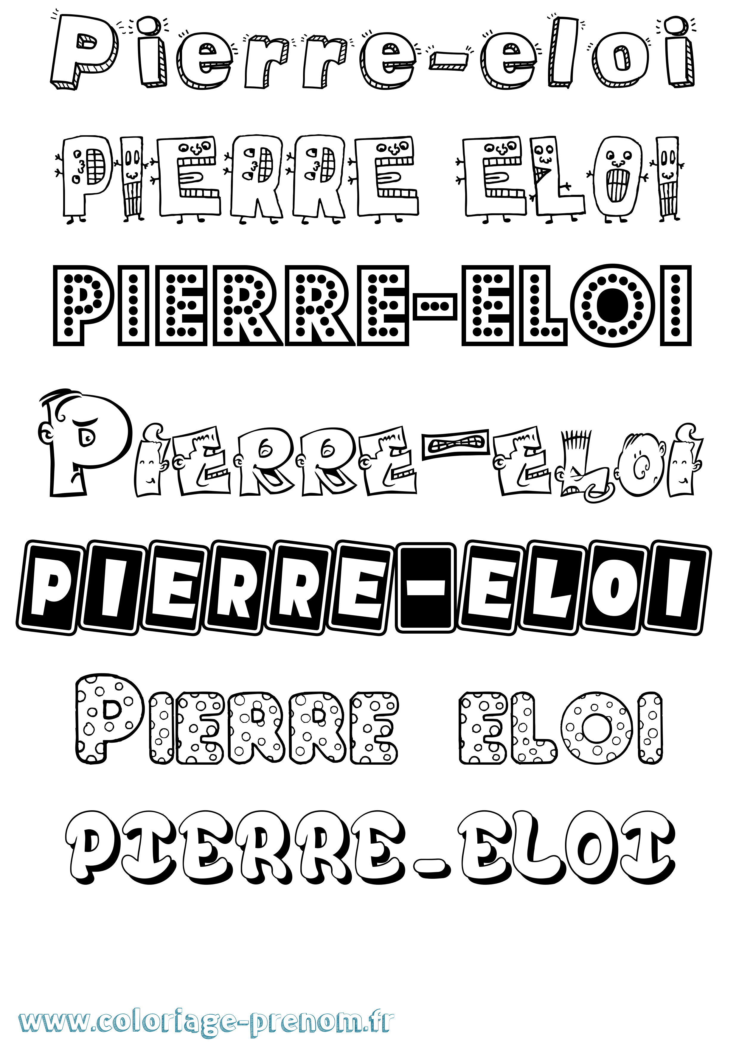 Coloriage Pierre-Eloi Fun Coloriage prénom Pierre-Eloi Fun