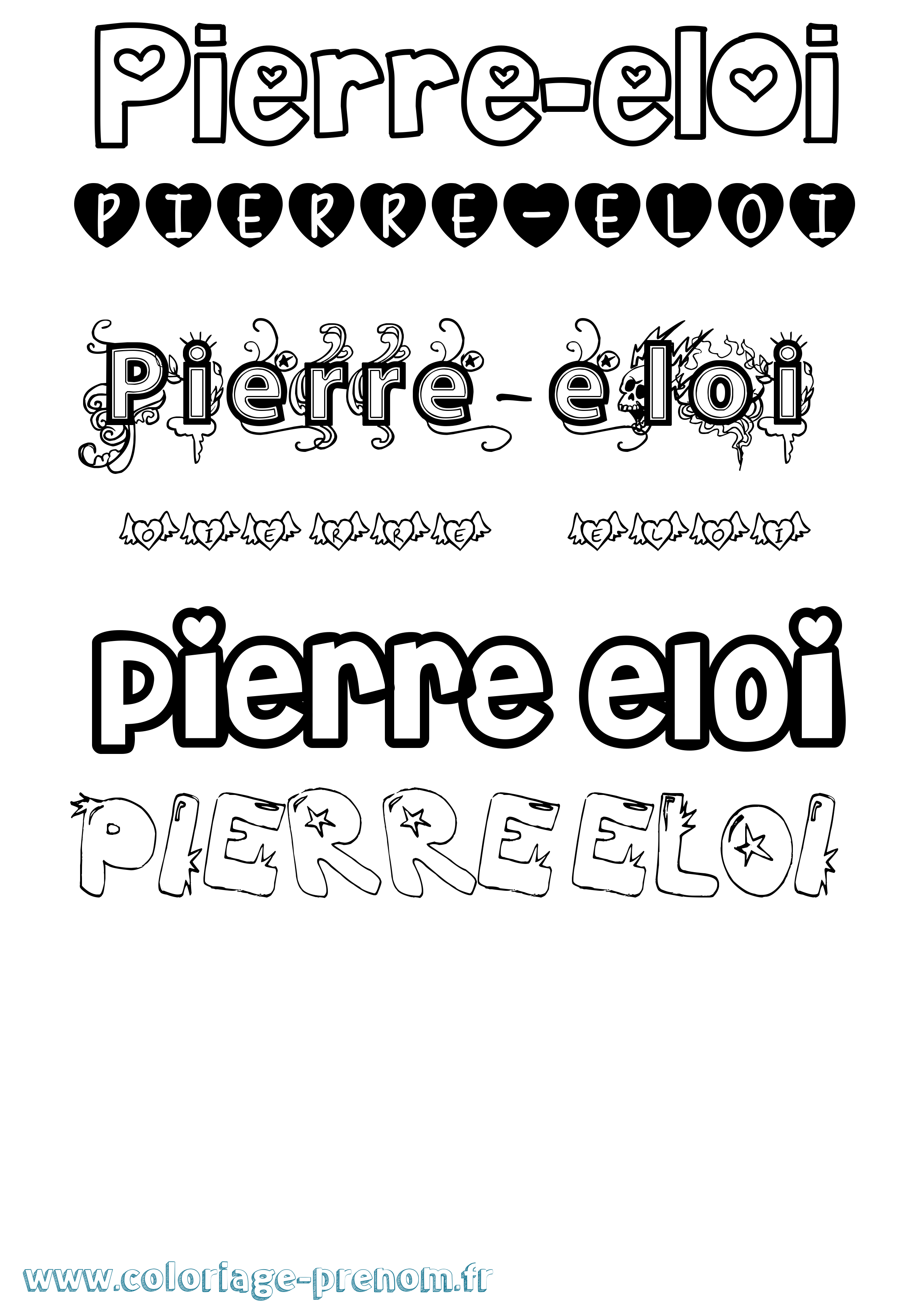 Coloriage Pierre-Eloi Girly Coloriage prénom Pierre-Eloi Girly