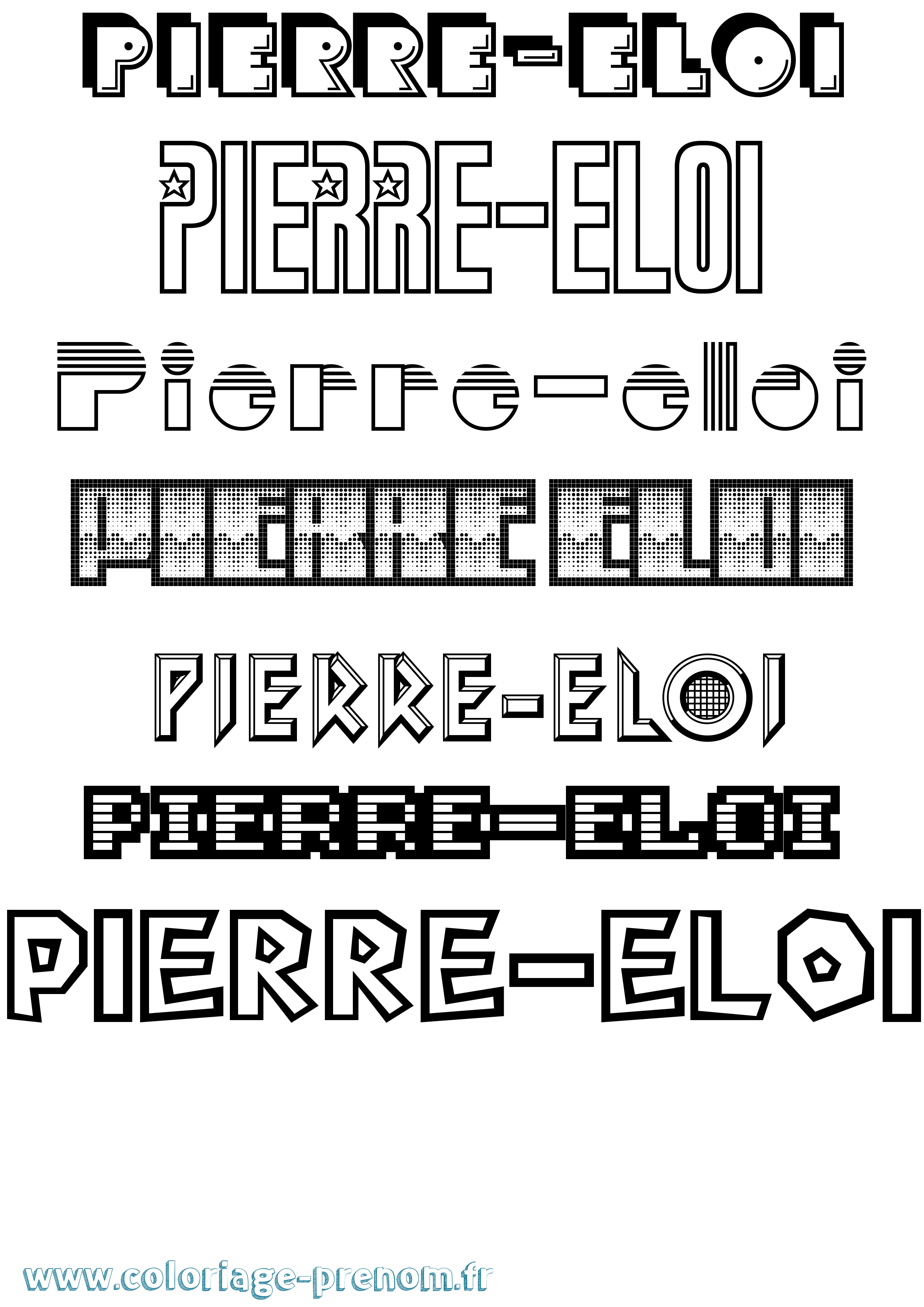 Coloriage Pierre-Eloi Jeux Vidéos Coloriage prénom Pierre-Eloi Jeux Vidéos