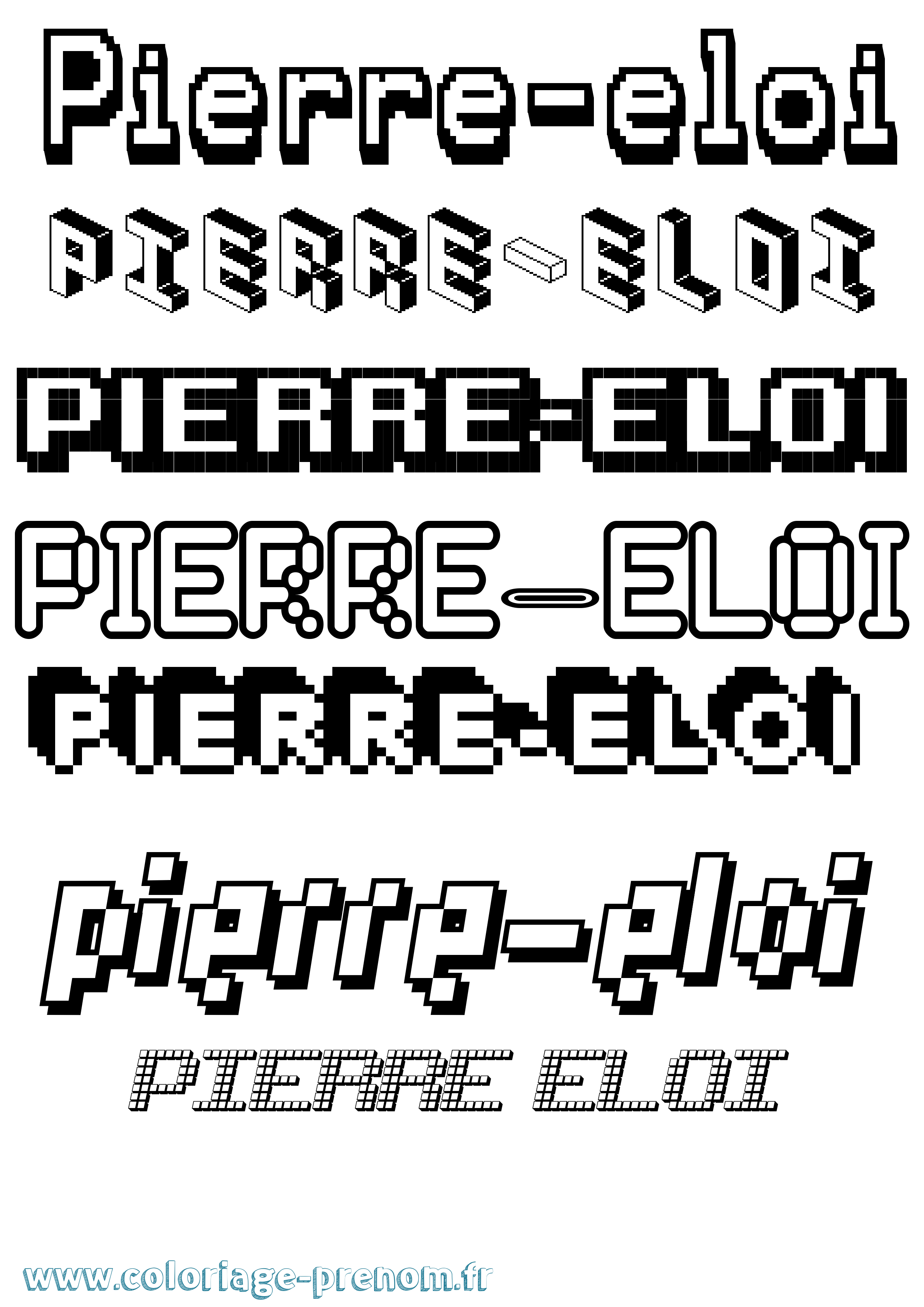 Coloriage Pierre-Eloi Pixel Coloriage prénom Pierre-Eloi Pixel