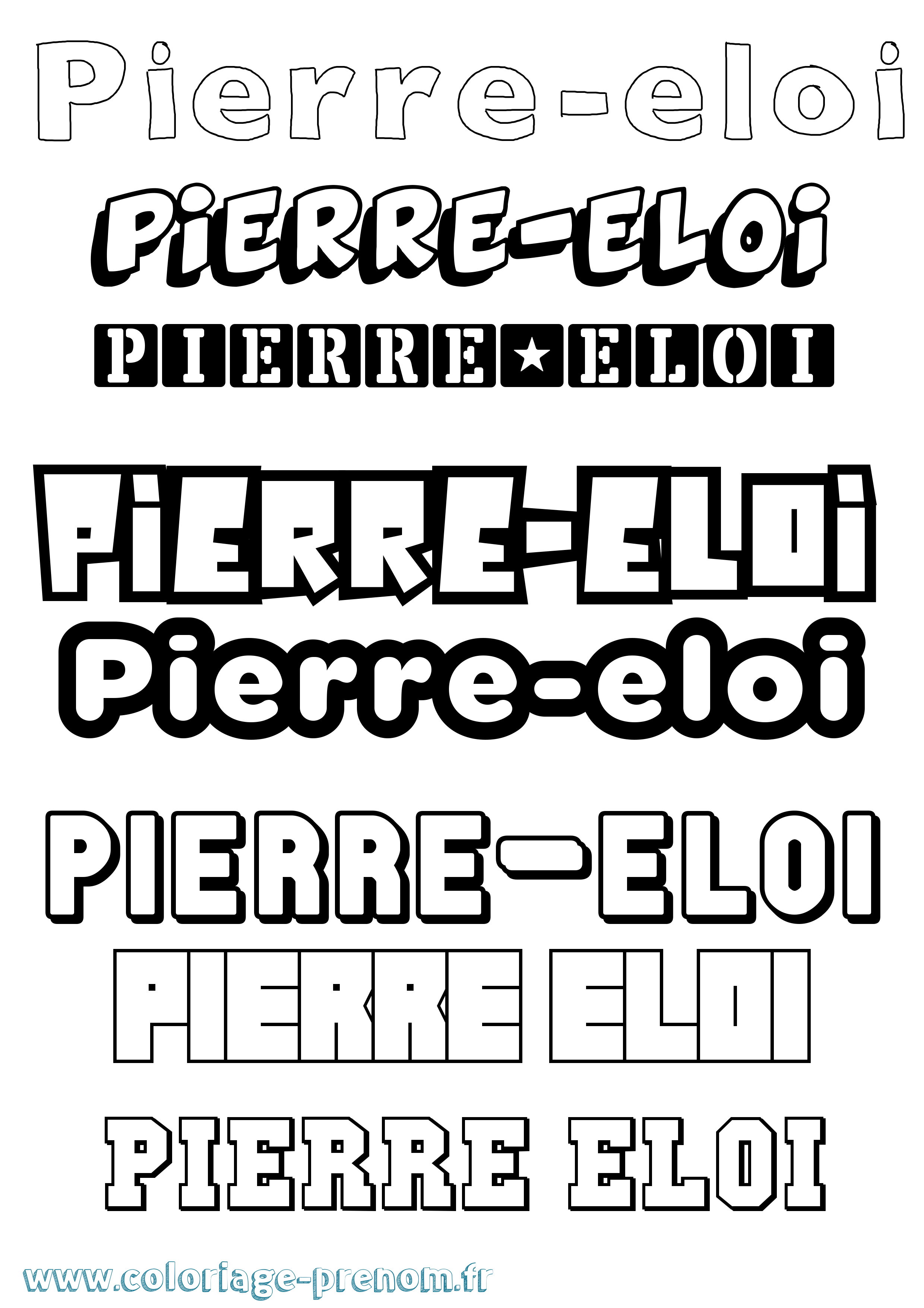 Coloriage Pierre-Eloi Simple Coloriage prénom Pierre-Eloi Simple