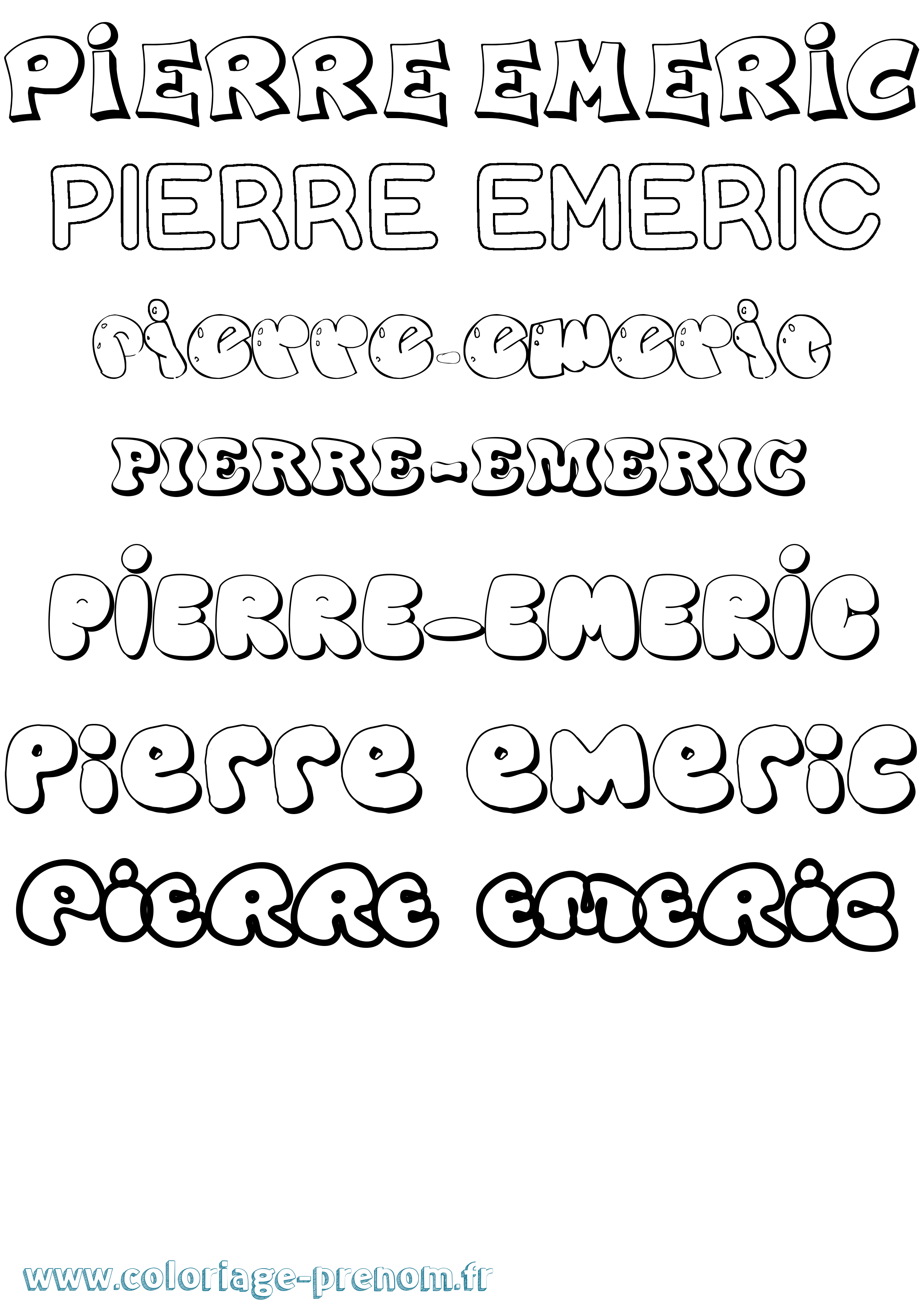 Coloriage Pierre-Emeric Bubble Coloriage prénom Pierre-Emeric Bubble