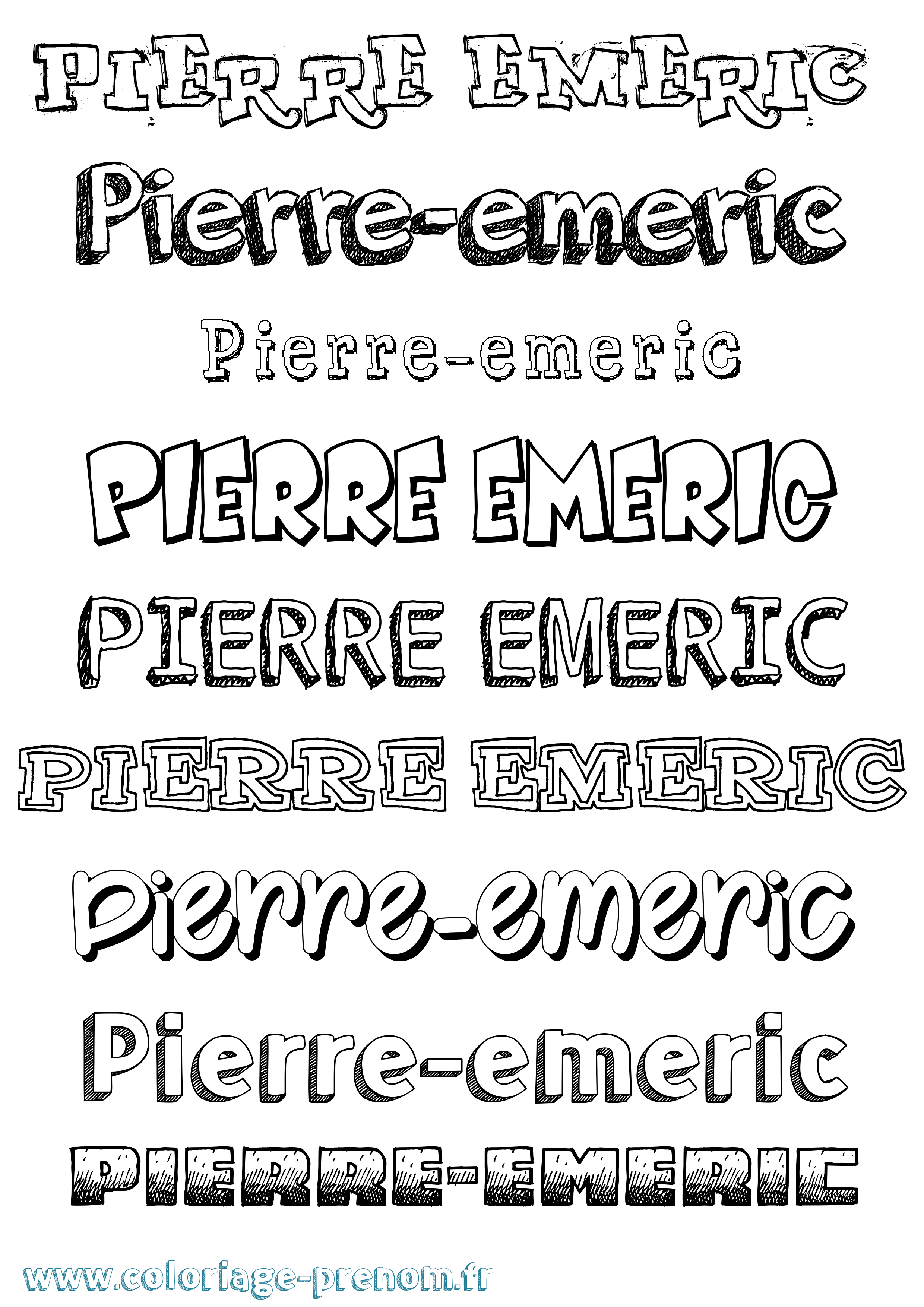 Coloriage Pierre-Emeric Dessiné Coloriage prénom Pierre-Emeric Dessiné
