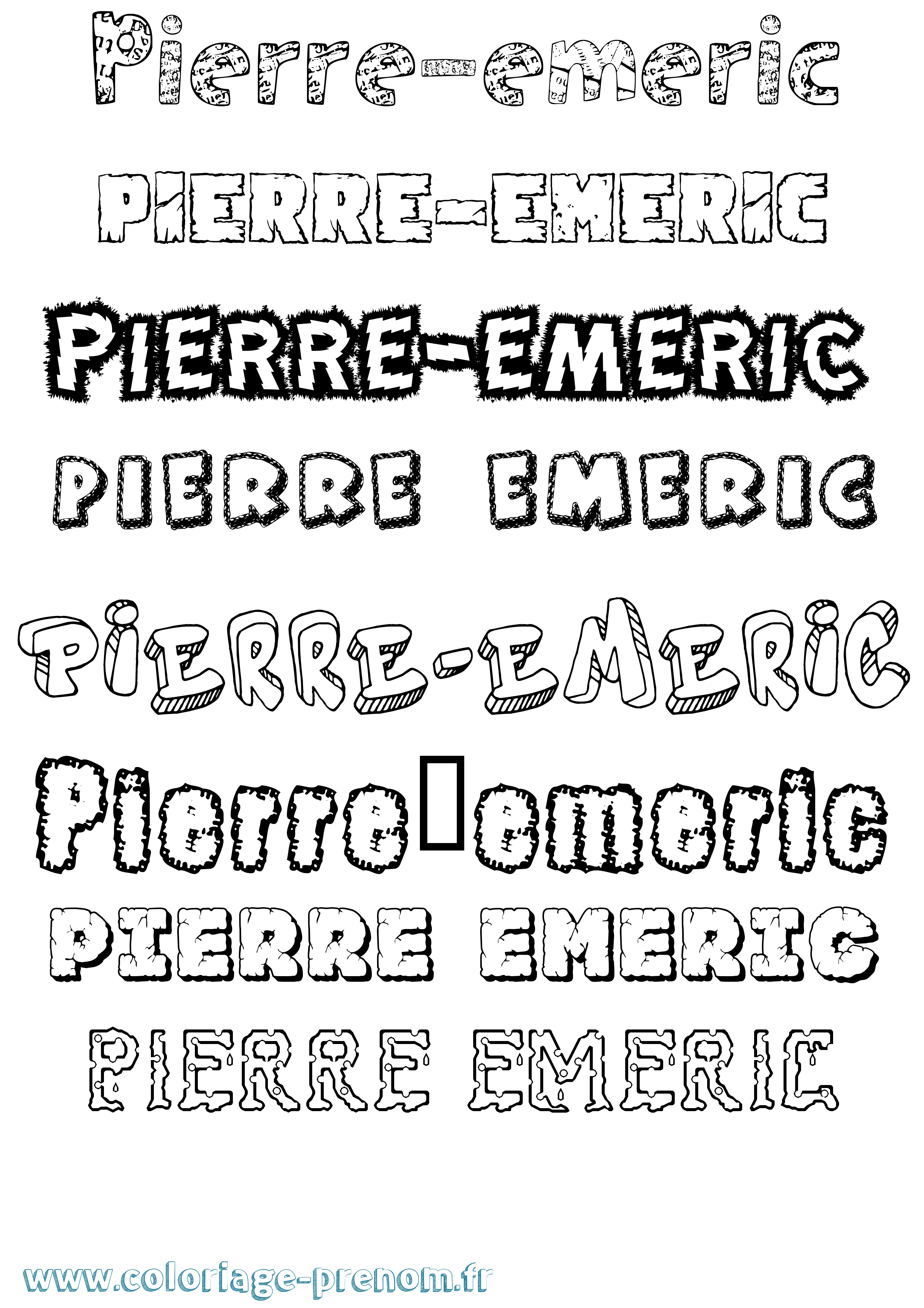 Coloriage Pierre-Emeric Destructuré Coloriage prénom Pierre-Emeric Destructuré