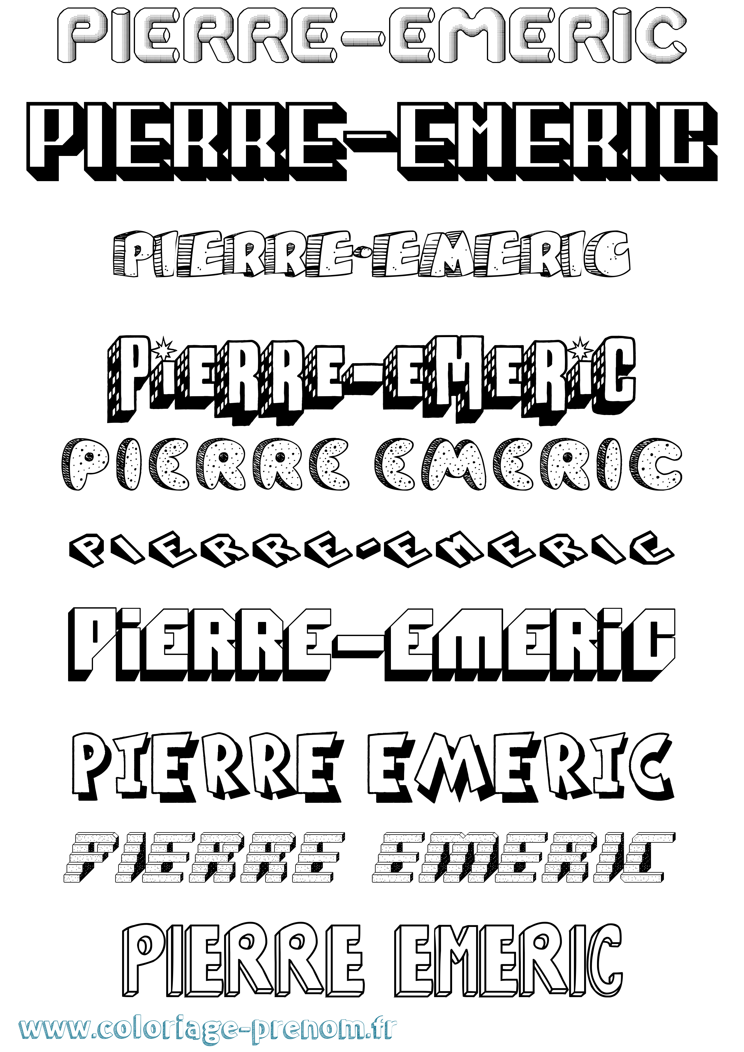 Coloriage Pierre-Emeric Effet 3D Coloriage prénom Pierre-Emeric Effet 3D
