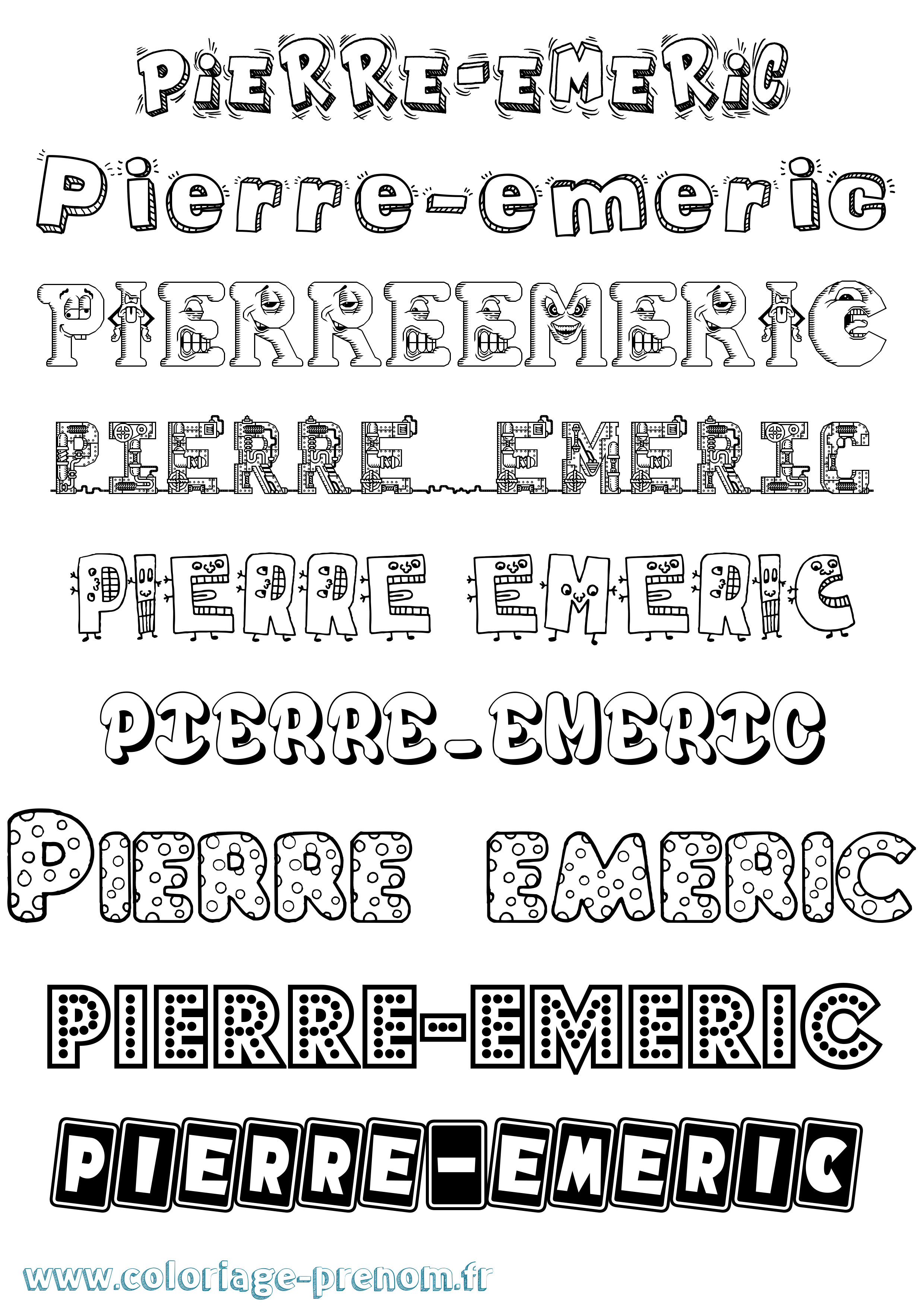 Coloriage Pierre-Emeric Fun Coloriage prénom Pierre-Emeric Fun