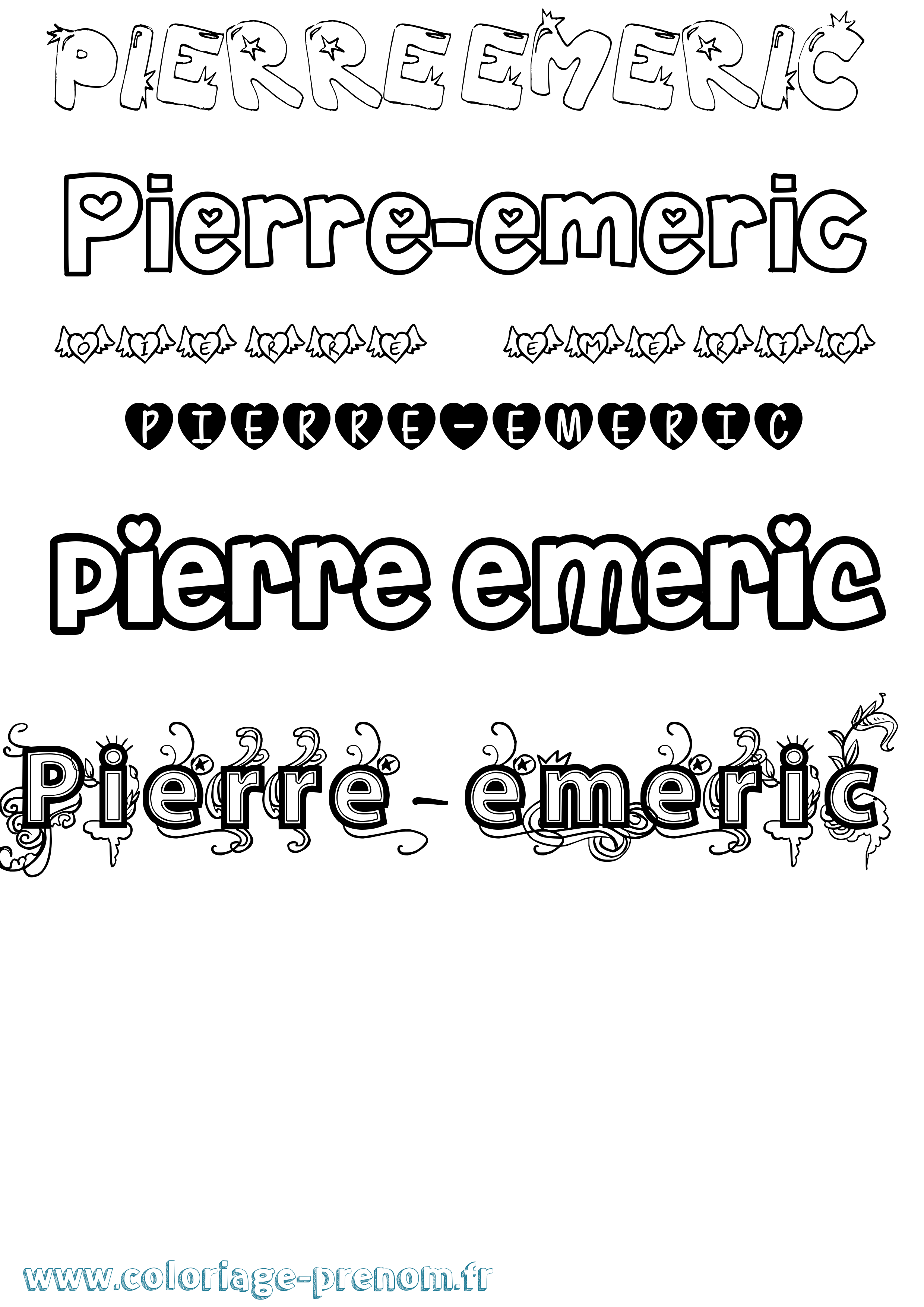 Coloriage Pierre-Emeric Girly Coloriage prénom Pierre-Emeric Girly
