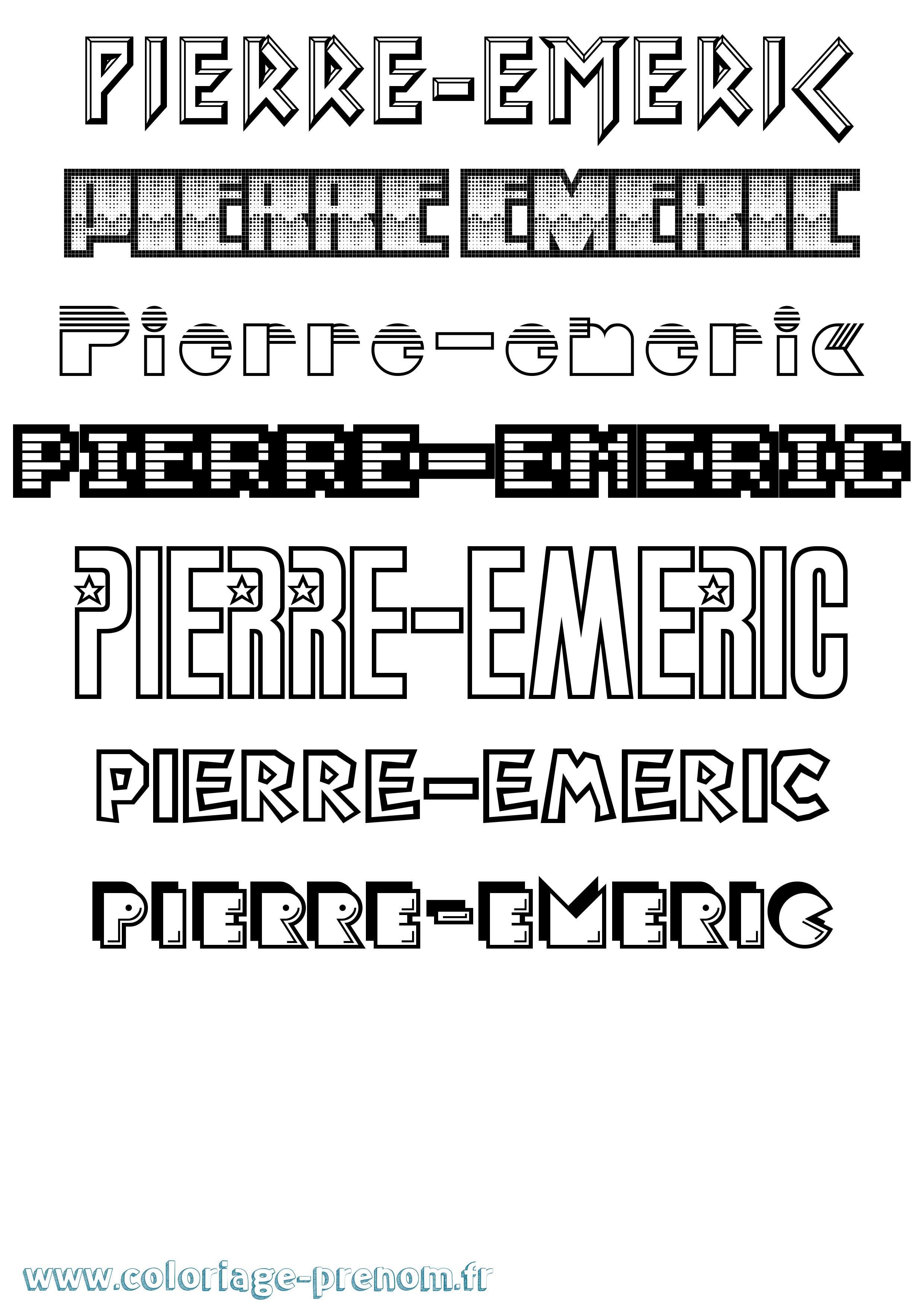 Coloriage Pierre-Emeric Jeux Vidéos Coloriage prénom Pierre-Emeric Jeux Vidéos