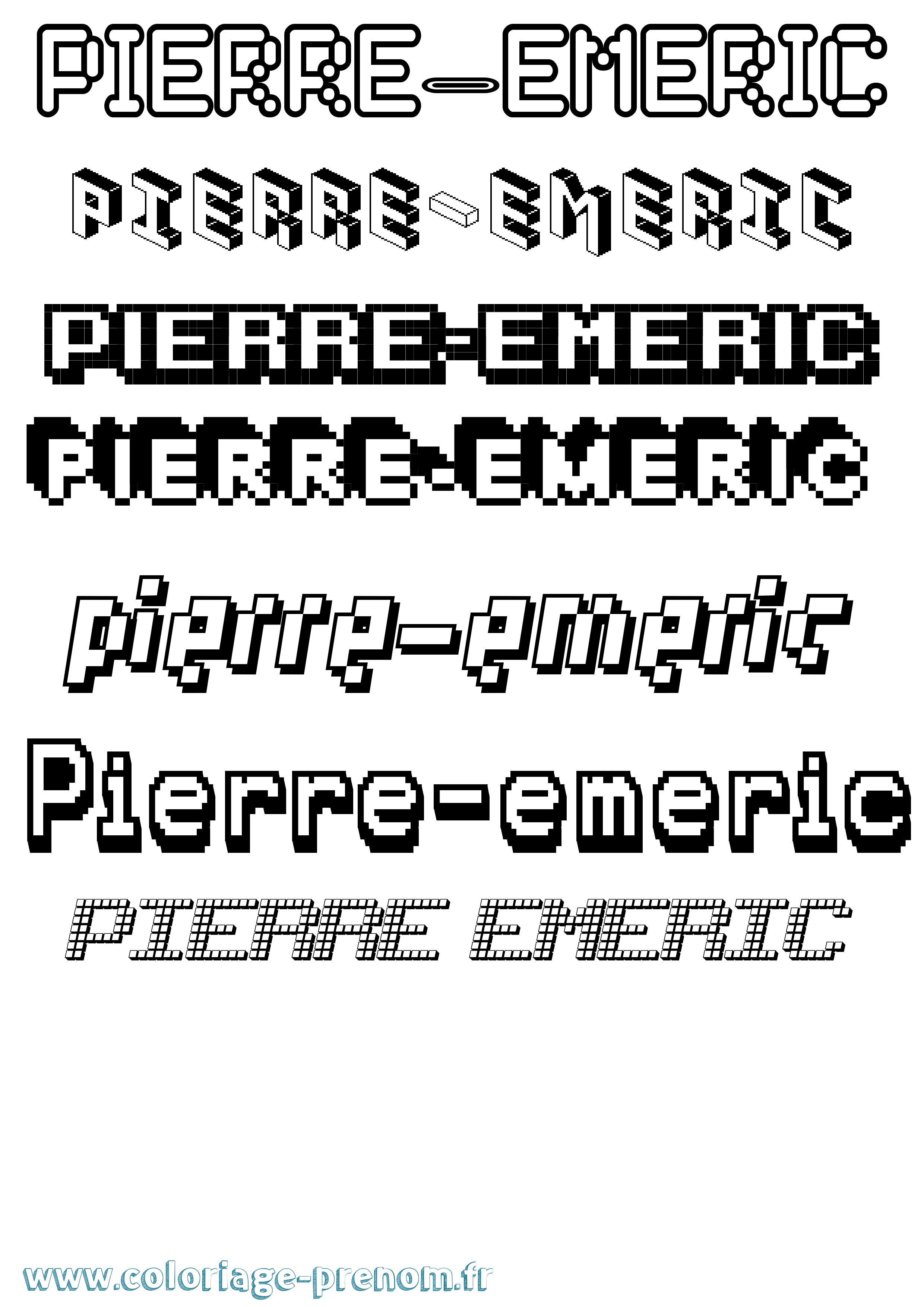 Coloriage Pierre-Emeric Pixel Coloriage prénom Pierre-Emeric Pixel