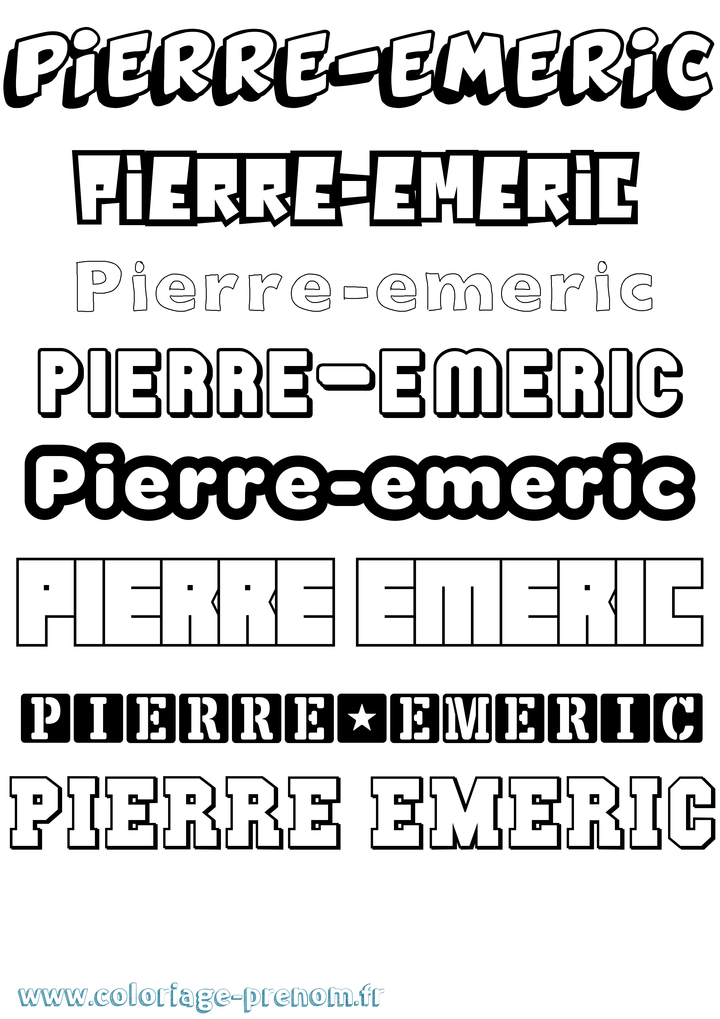 Coloriage Pierre-Emeric Simple Coloriage prénom Pierre-Emeric Simple