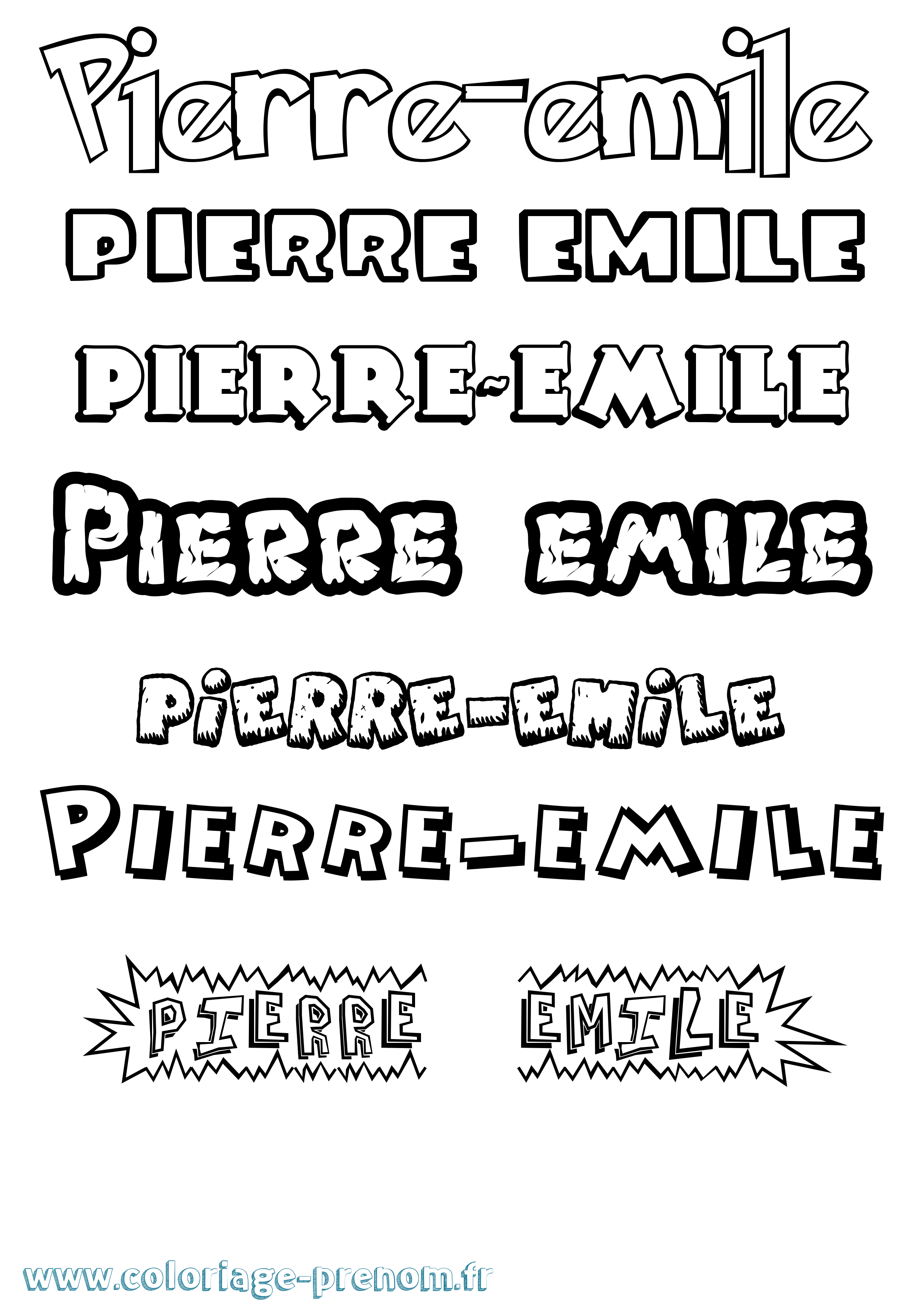 Coloriage Pierre-Emile Dessin Animé Coloriage prénom Pierre-Emile Dessin Animé