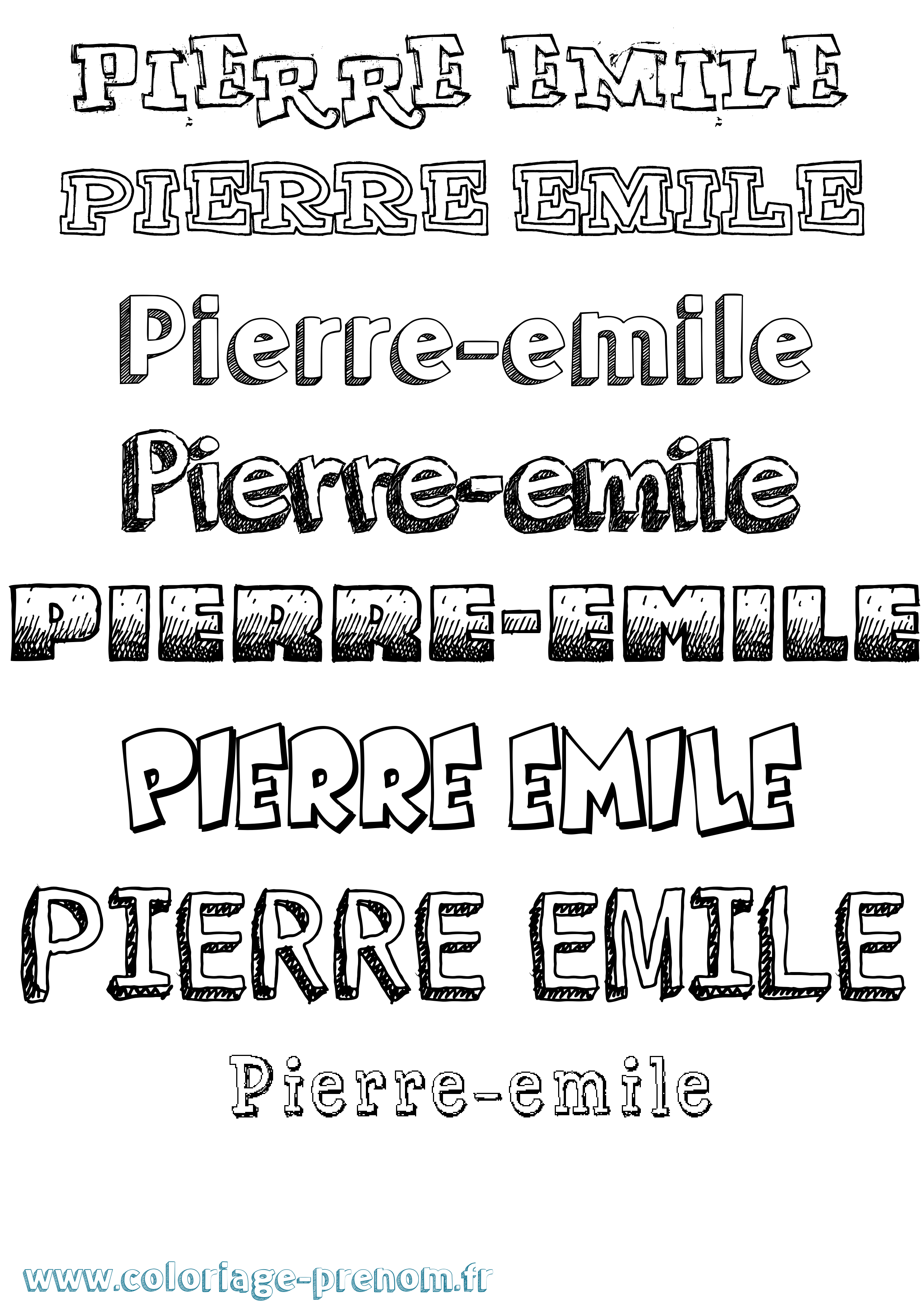 Coloriage Pierre-Emile Dessiné Coloriage prénom Pierre-Emile Dessiné