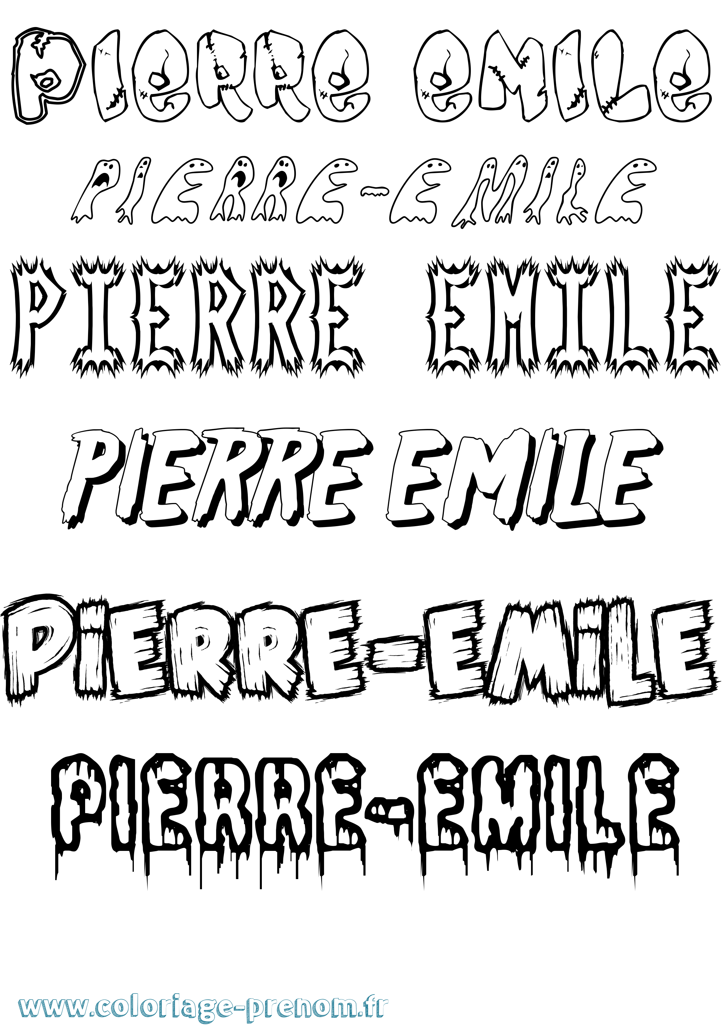 Coloriage Pierre-Emile Frisson Coloriage prénom Pierre-Emile Frisson