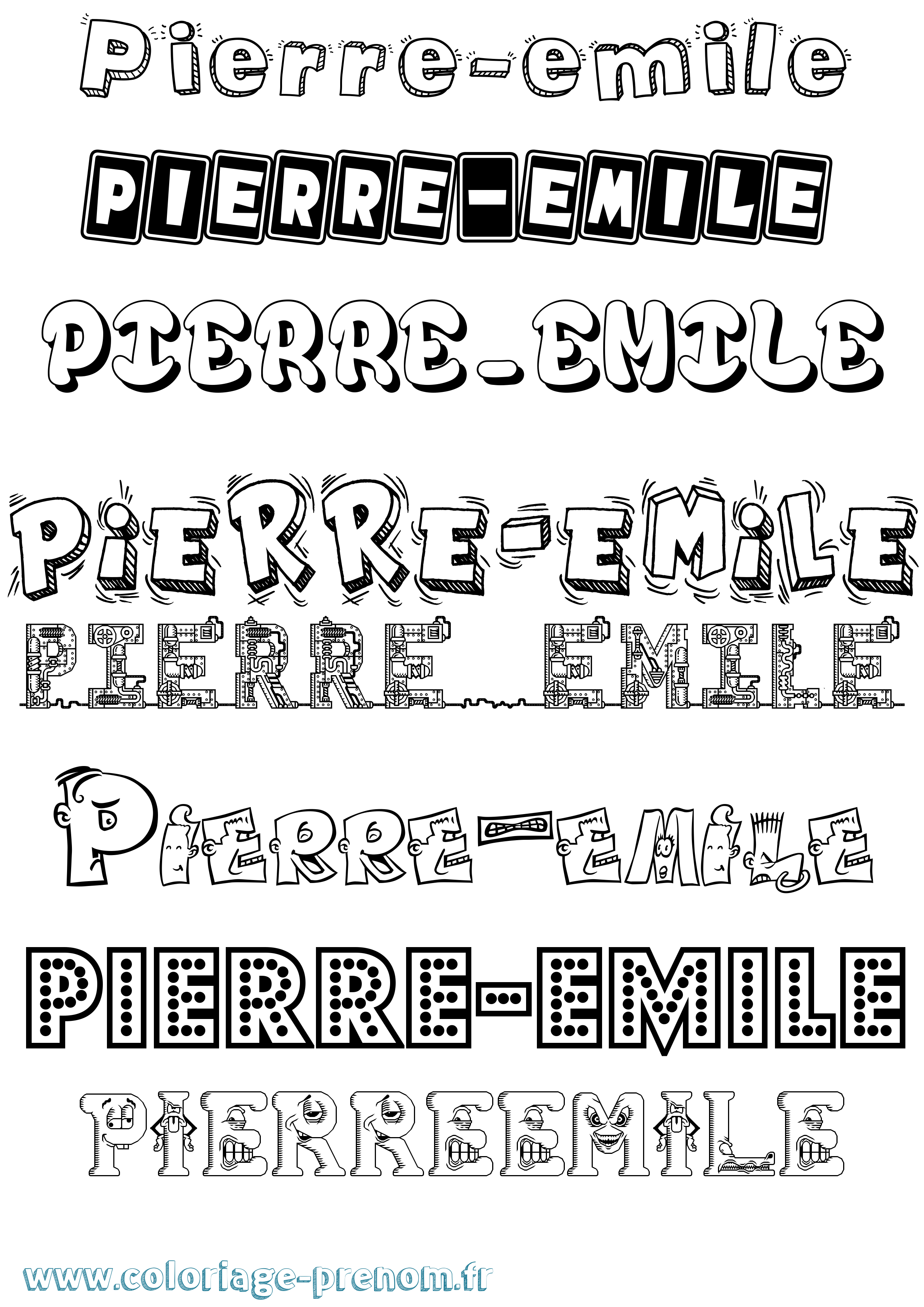 Coloriage Pierre-Emile Fun Coloriage prénom Pierre-Emile Fun