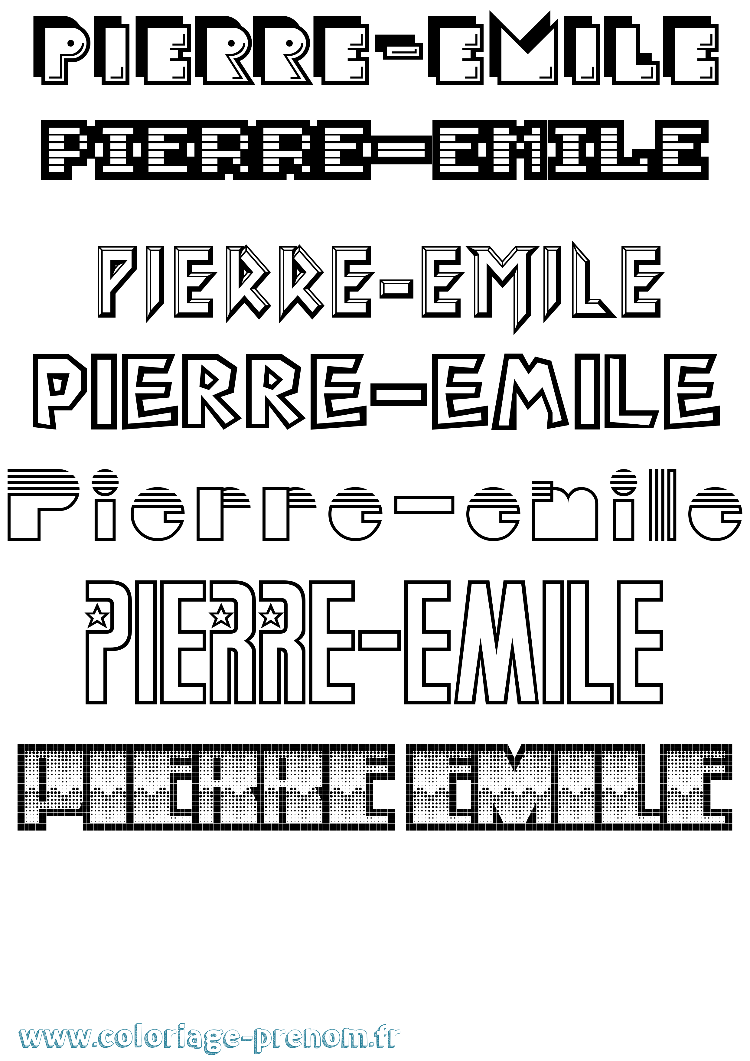 Coloriage Pierre-Emile Jeux Vidéos Coloriage prénom Pierre-Emile Jeux Vidéos