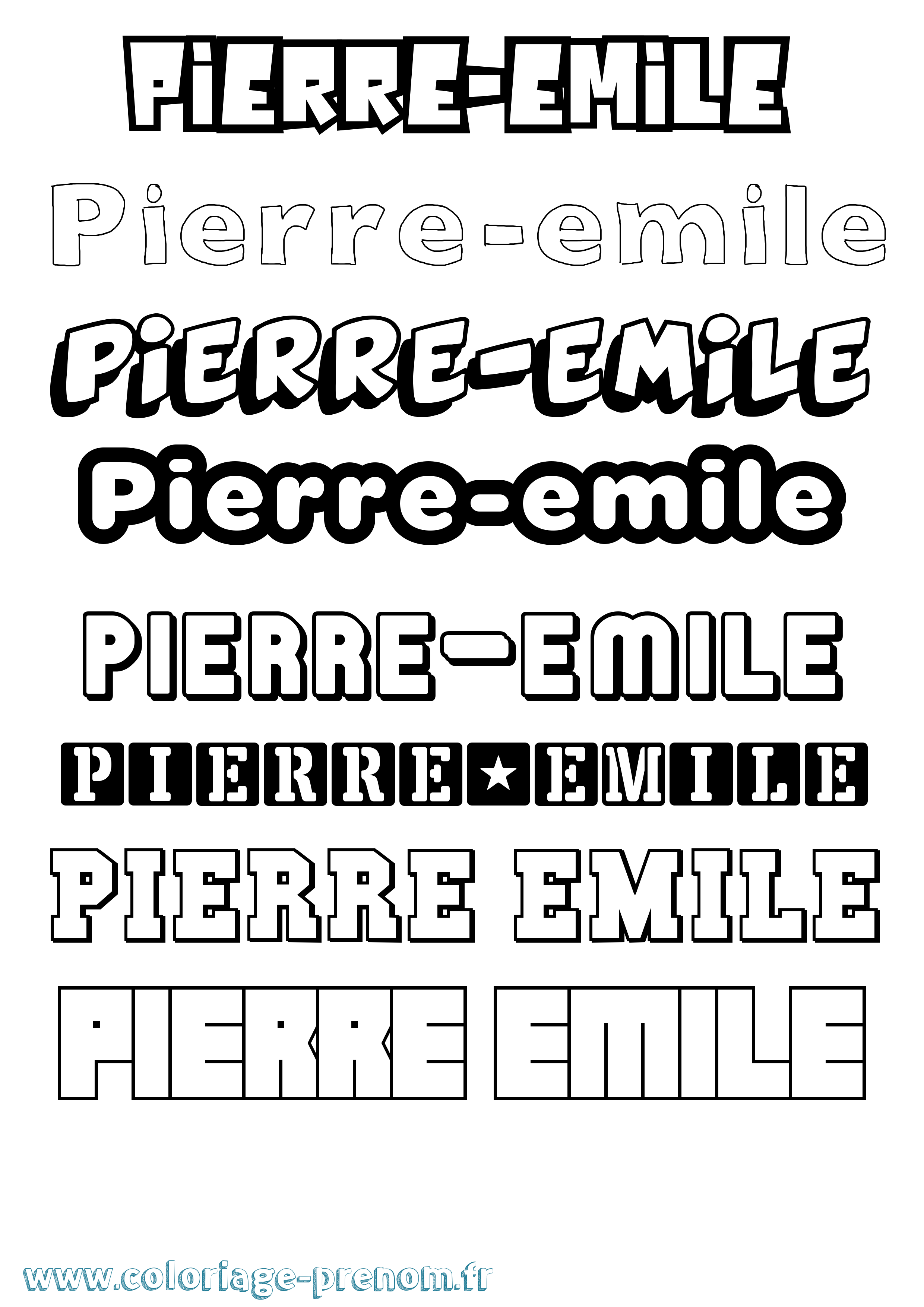 Coloriage Pierre-Emile Simple Coloriage prénom Pierre-Emile Simple