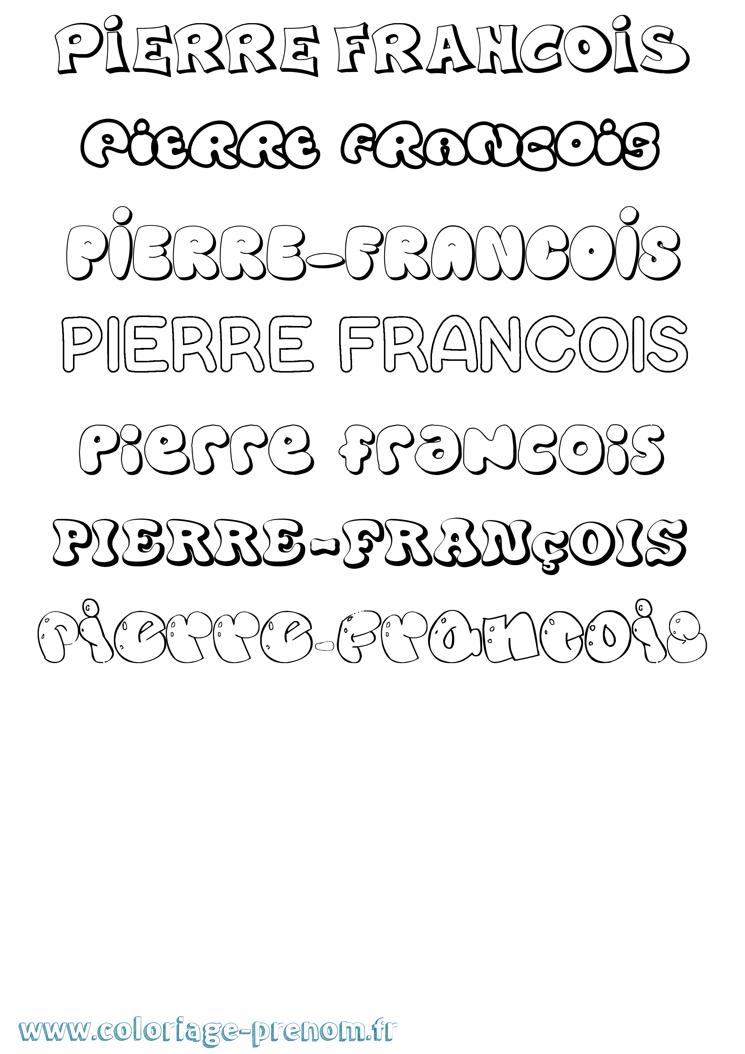 Coloriage Pierre-François Bubble Coloriage prénom Pierre-François Bubble