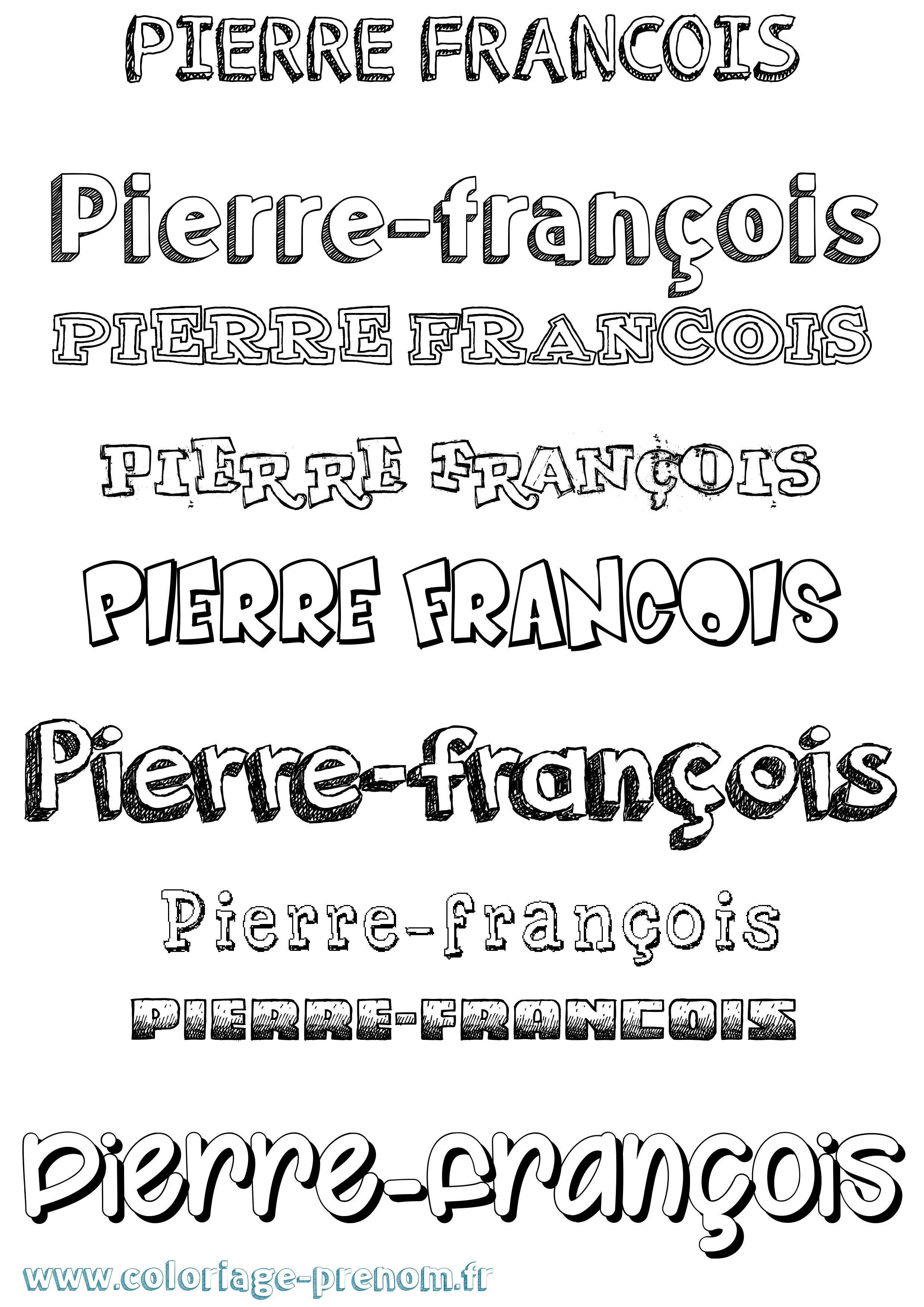 Coloriage Pierre-François Dessiné Coloriage prénom Pierre-François Dessiné