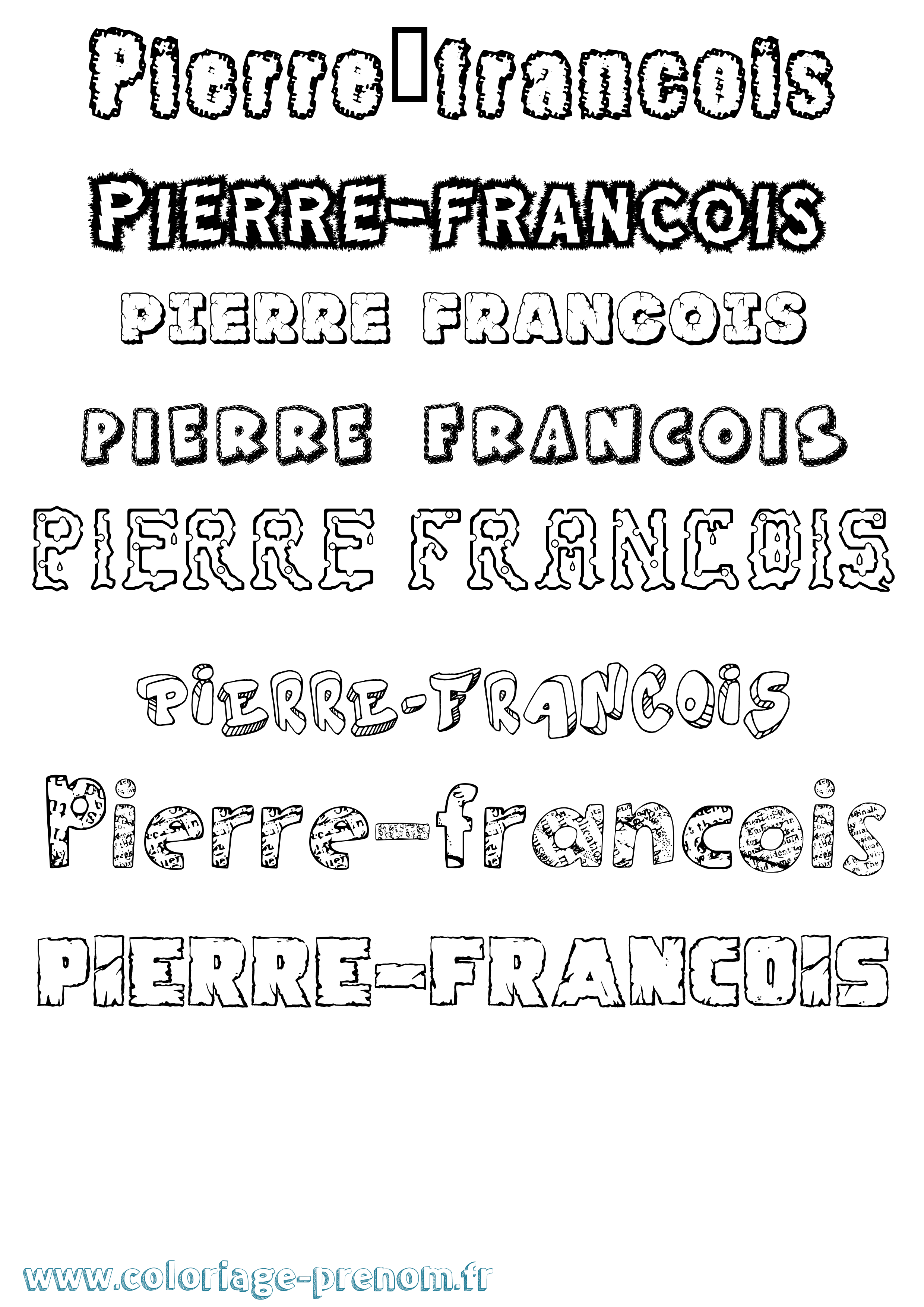 Coloriage Pierre-François Destructuré Coloriage prénom Pierre-François Destructuré
