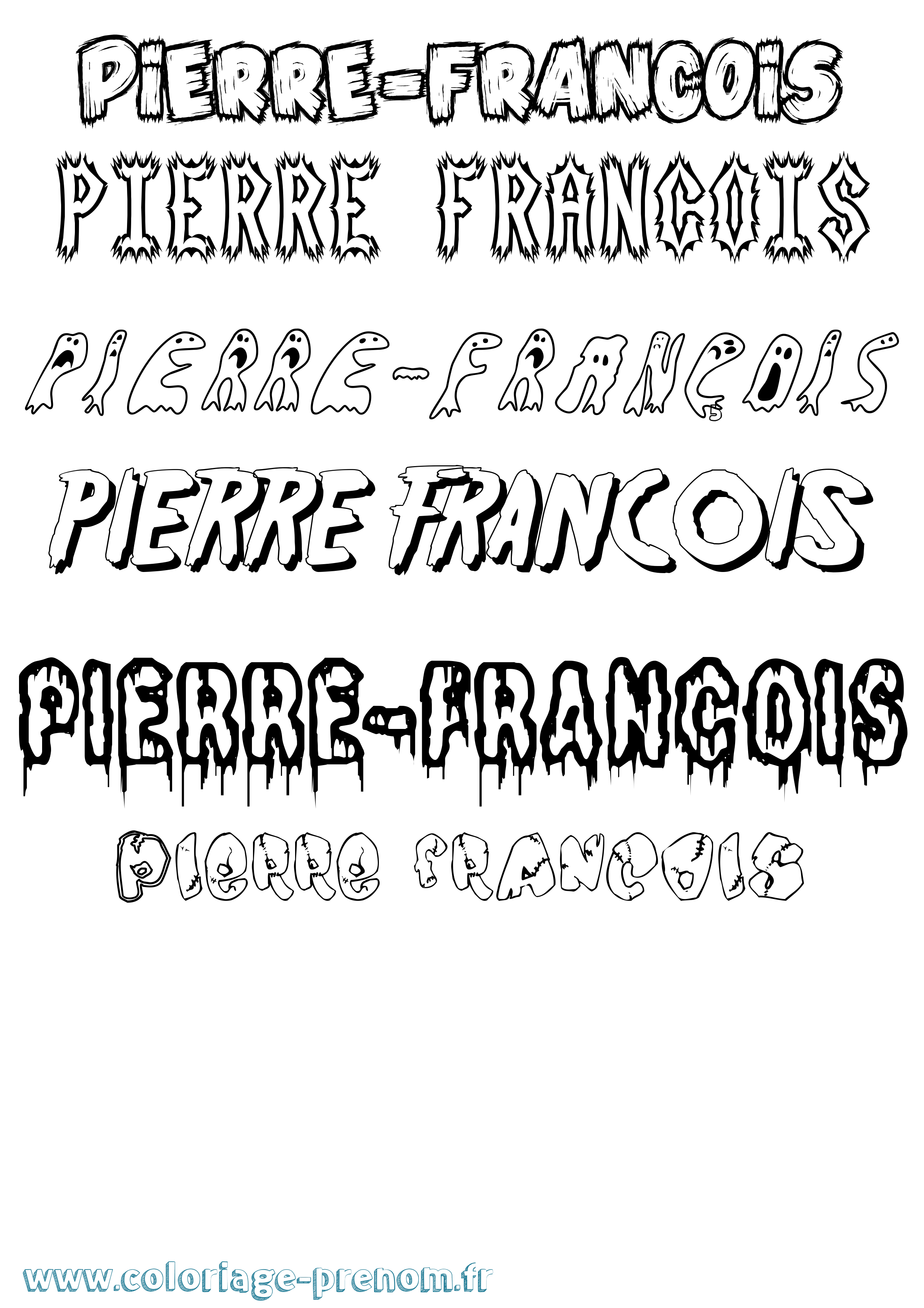 Coloriage Pierre-François Frisson Coloriage prénom Pierre-François Frisson