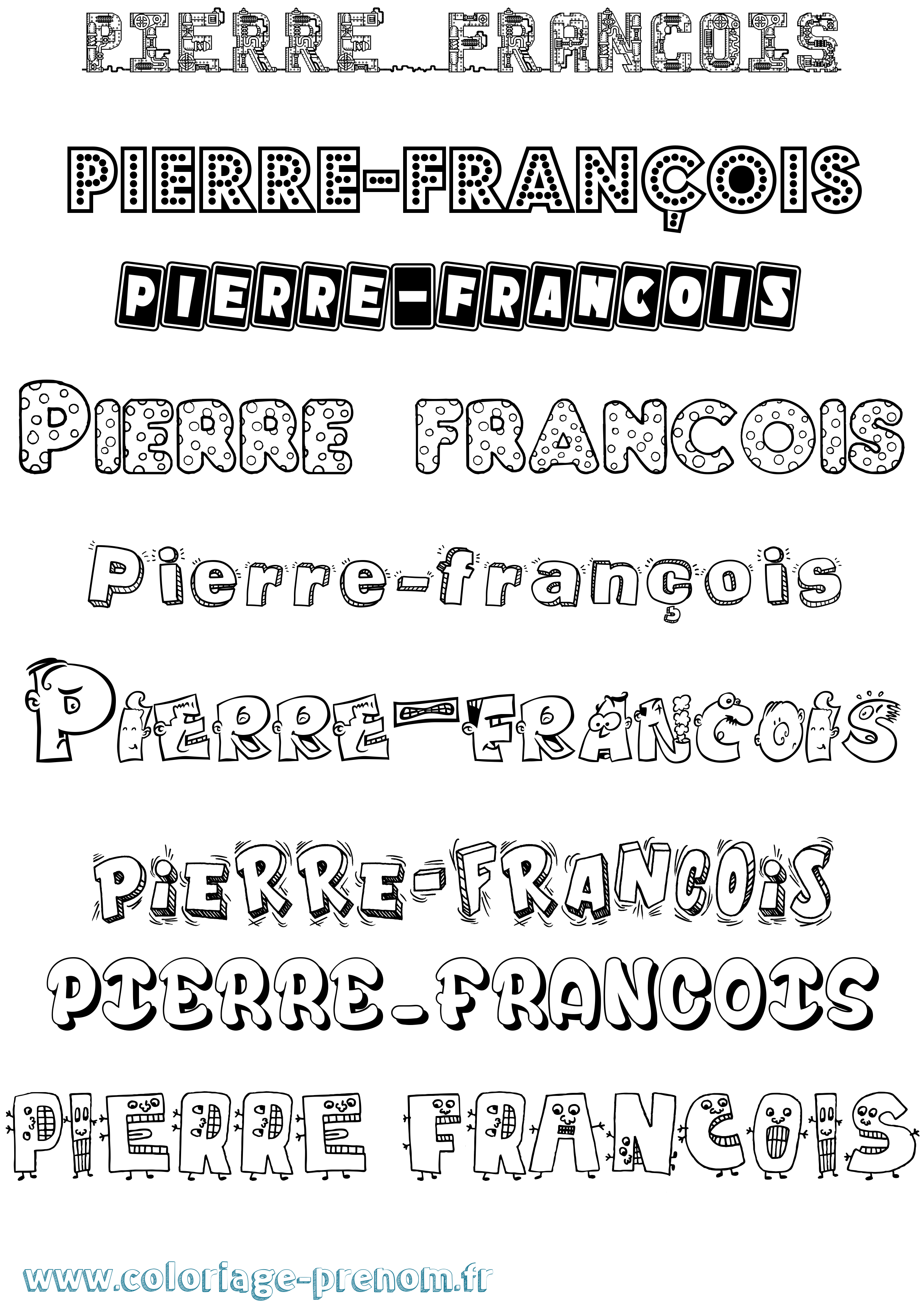 Coloriage Pierre-François Fun Coloriage prénom Pierre-François Fun