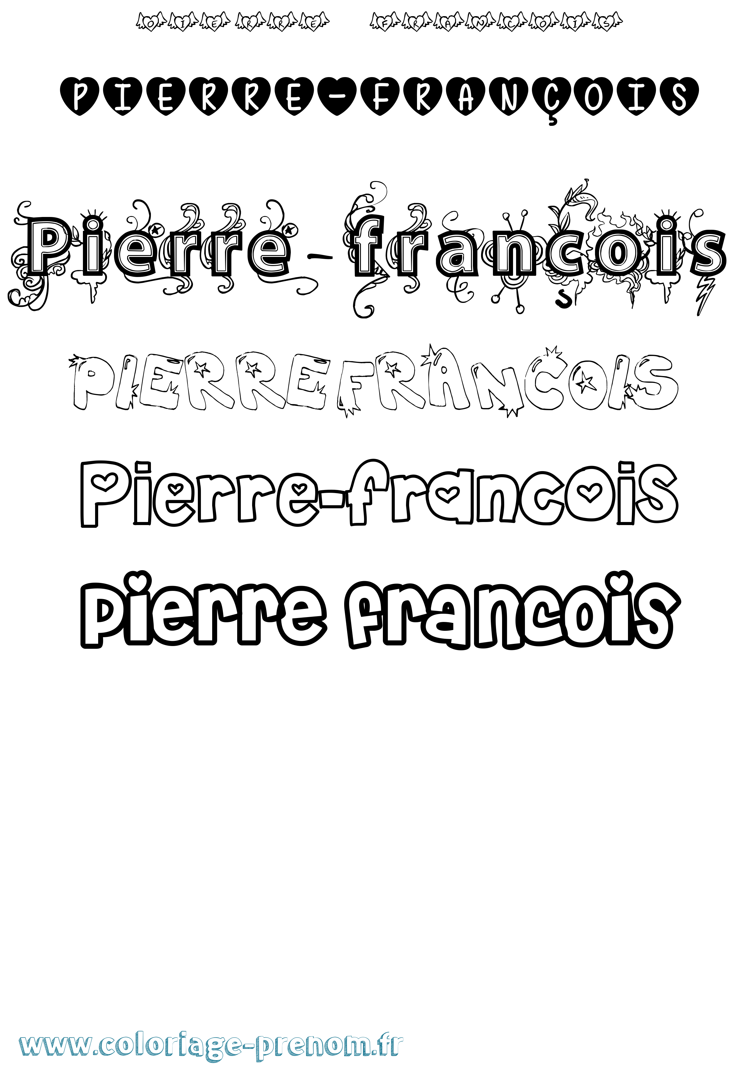 Coloriage Pierre-François Girly Coloriage prénom Pierre-François Girly