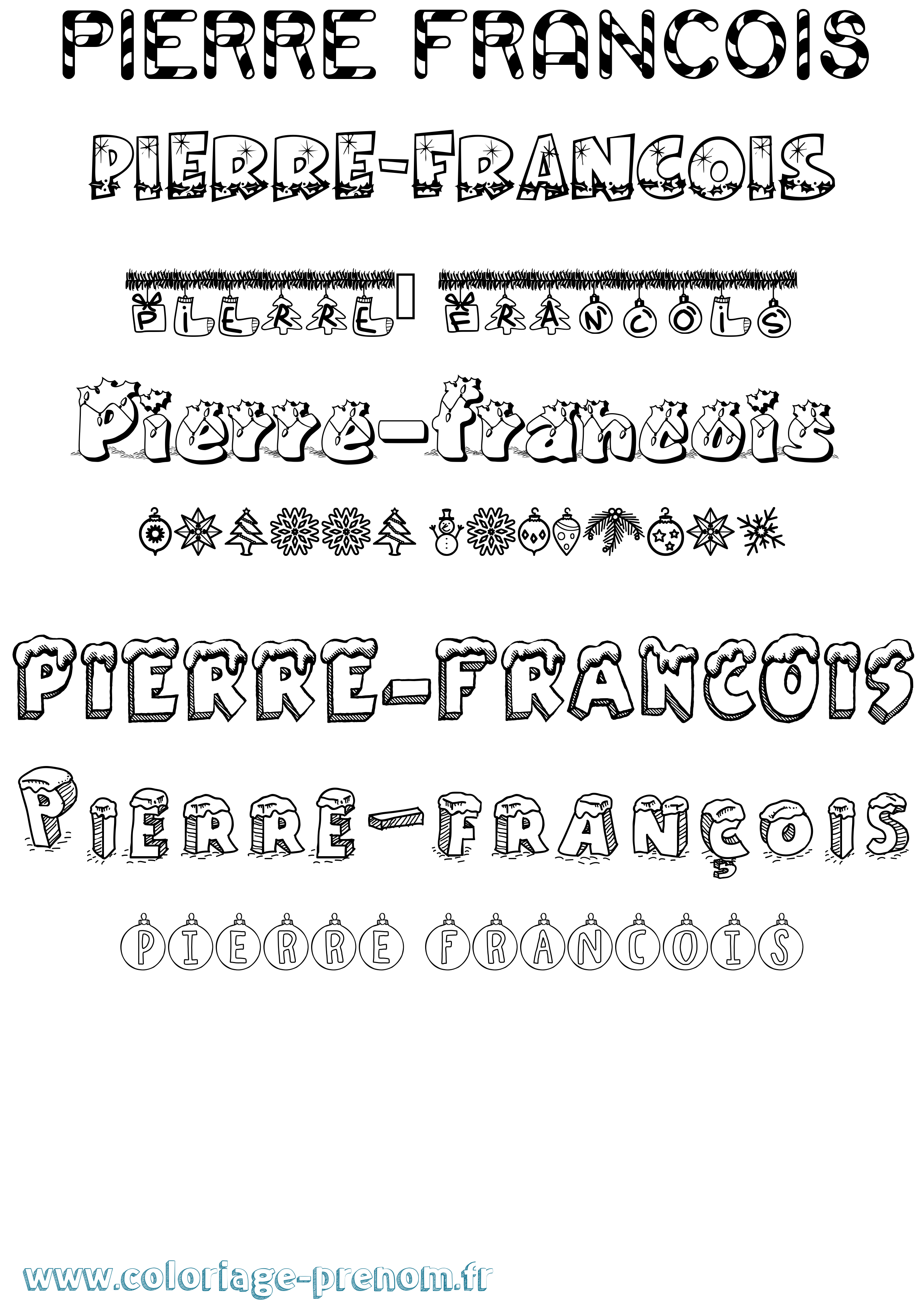 Coloriage Pierre-François Noël Coloriage prénom Pierre-François Noël