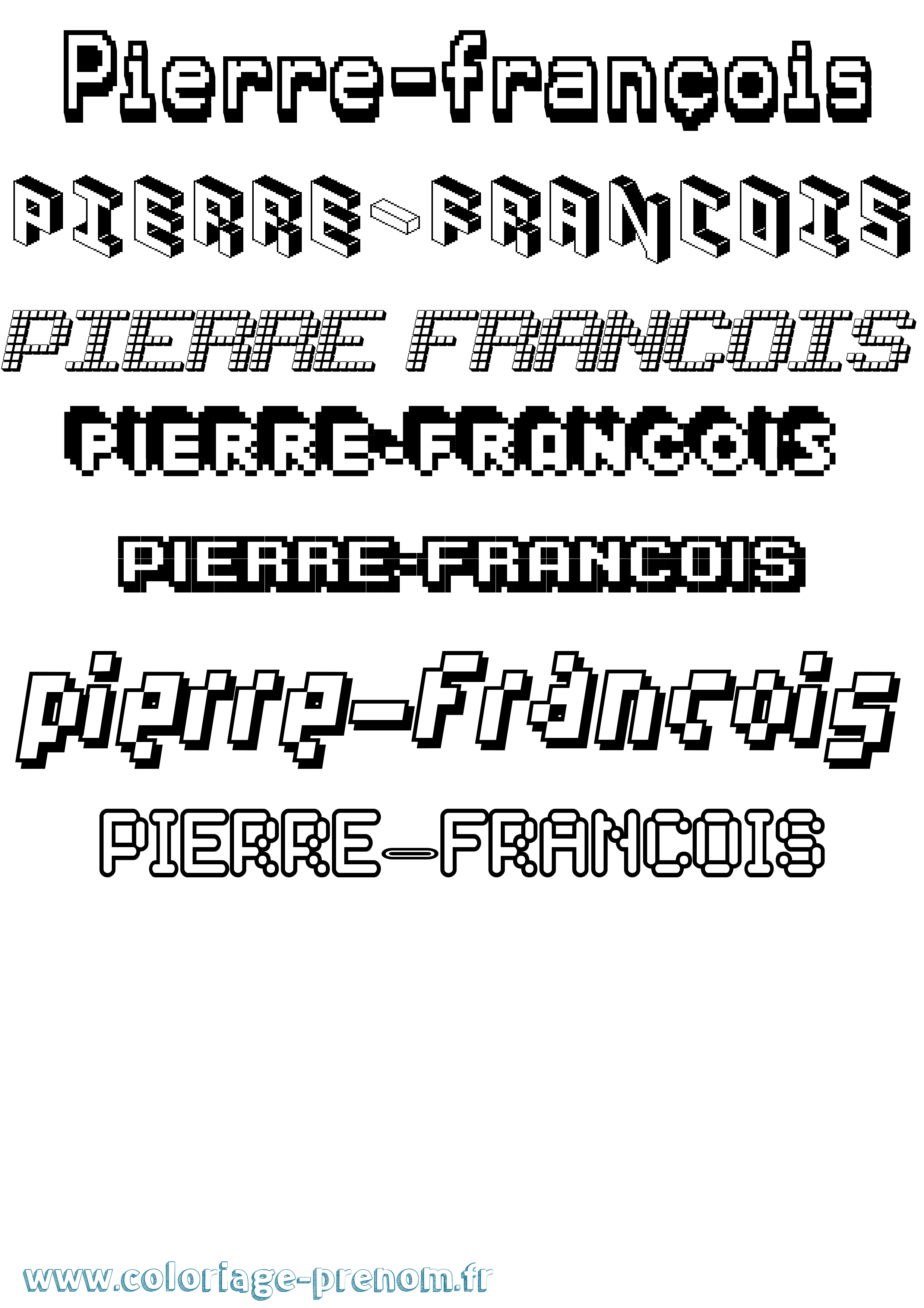 Coloriage Pierre-François Pixel Coloriage prénom Pierre-François Pixel