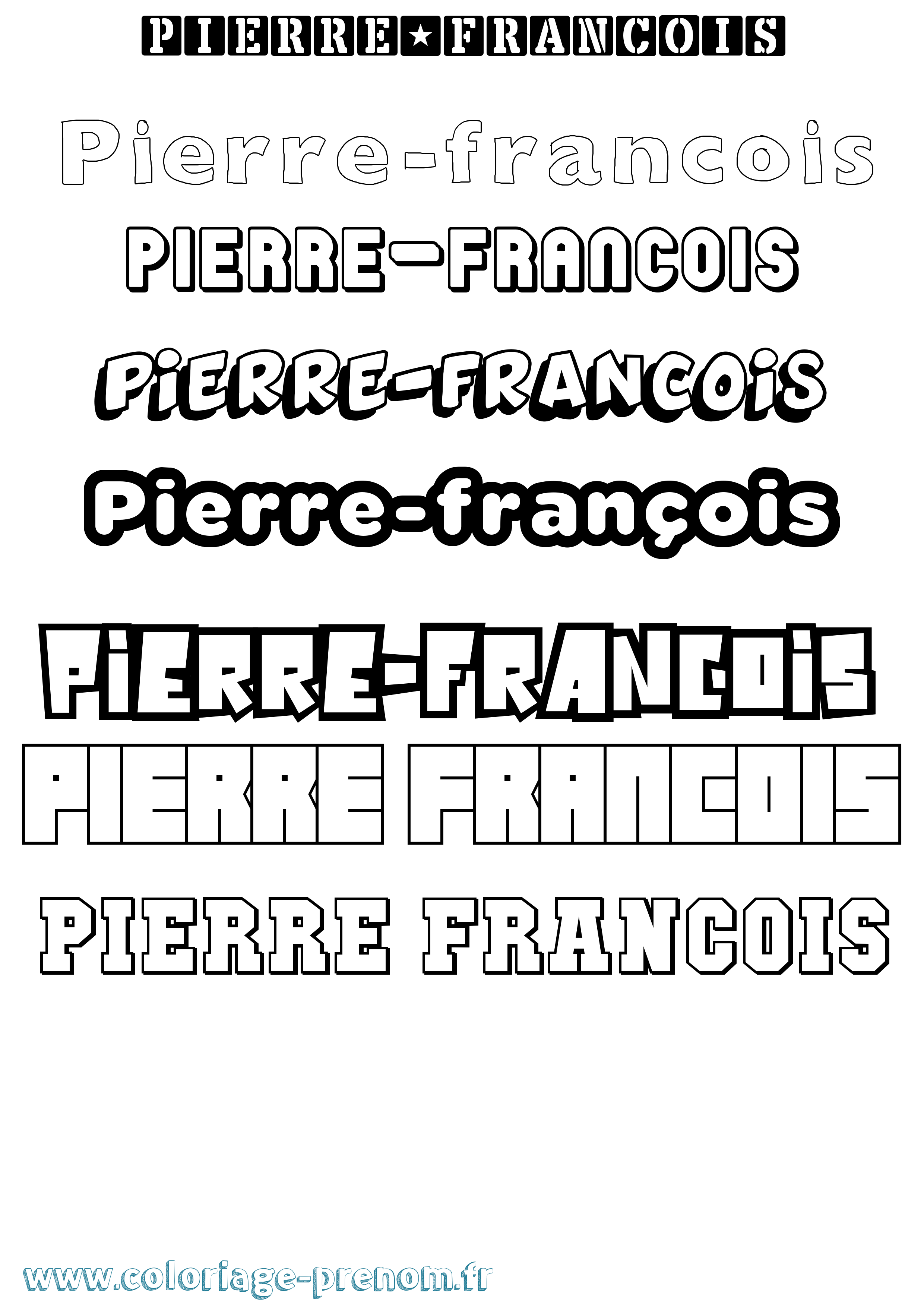 Coloriage Pierre-François Simple Coloriage prénom Pierre-François Simple