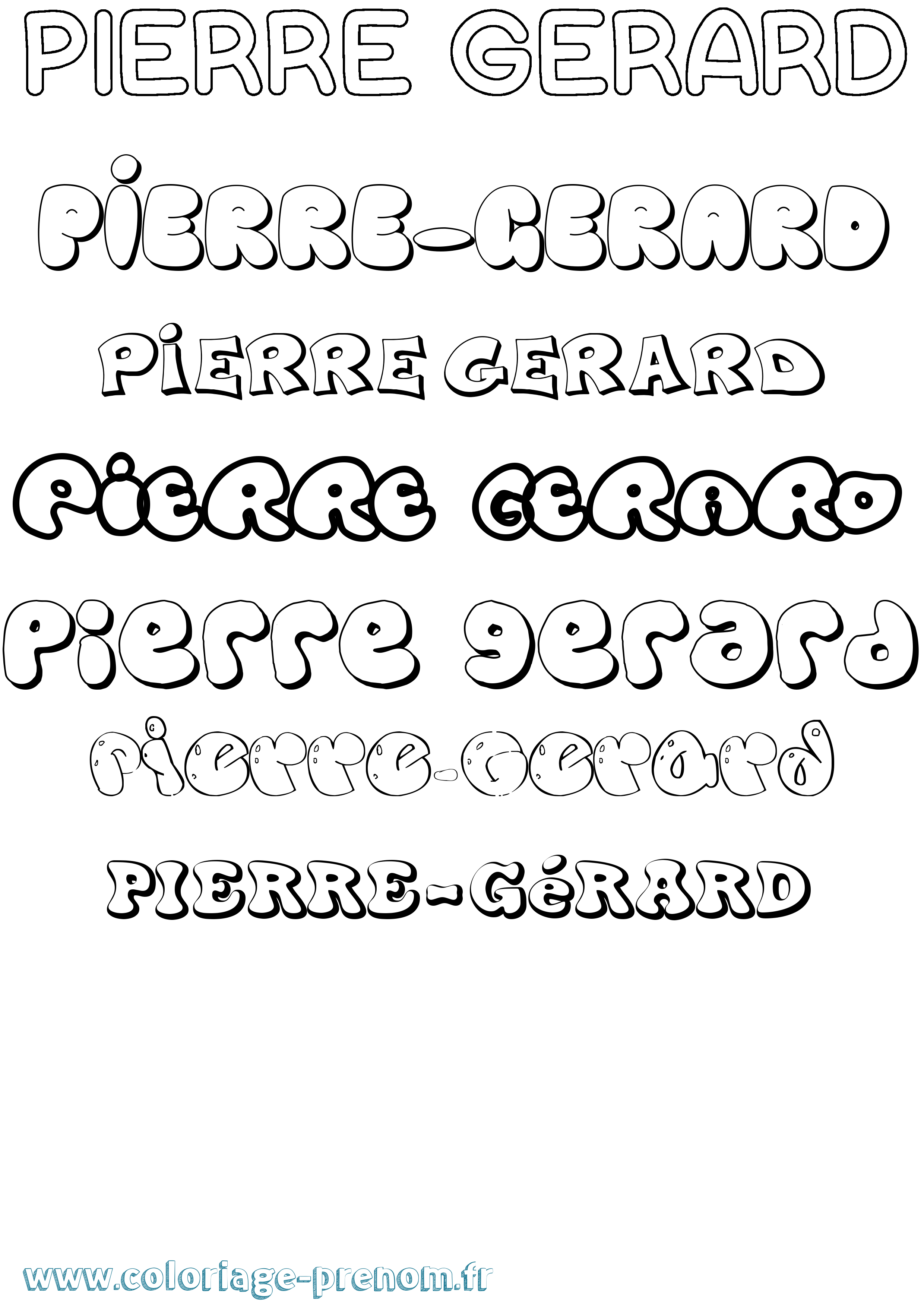 Coloriage Pierre-Gérard Bubble Coloriage prénom Pierre-Gérard Bubble
