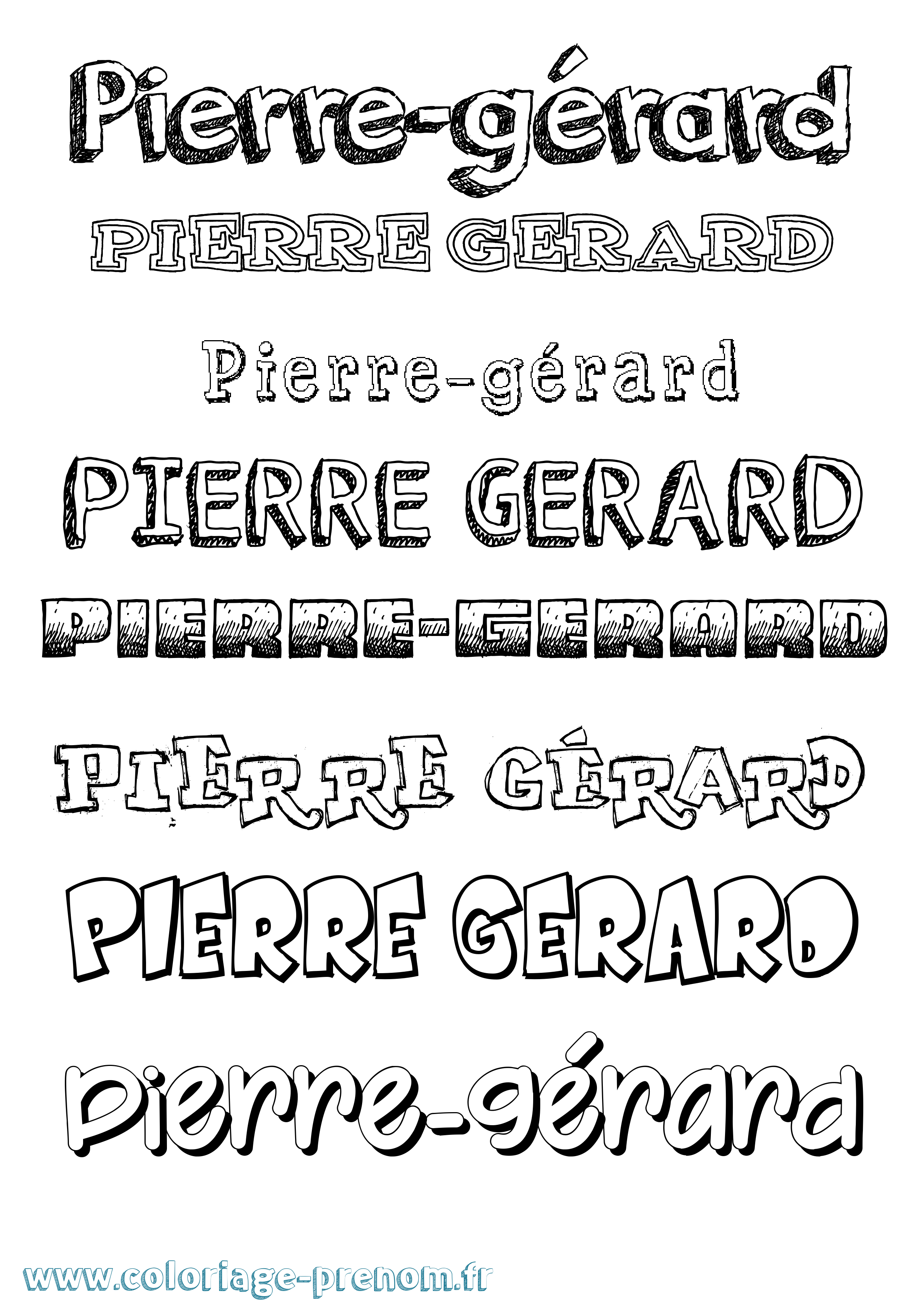 Coloriage Pierre-Gérard Dessiné Coloriage prénom Pierre-Gérard Dessiné