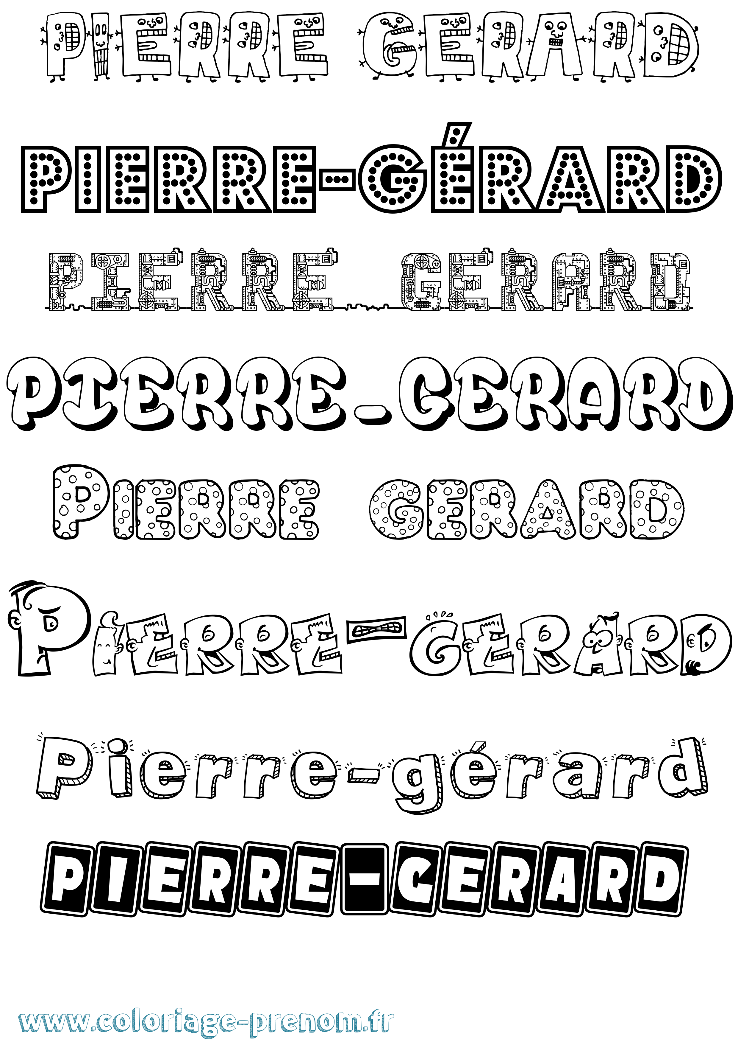 Coloriage Pierre-Gérard Fun Coloriage prénom Pierre-Gérard Fun