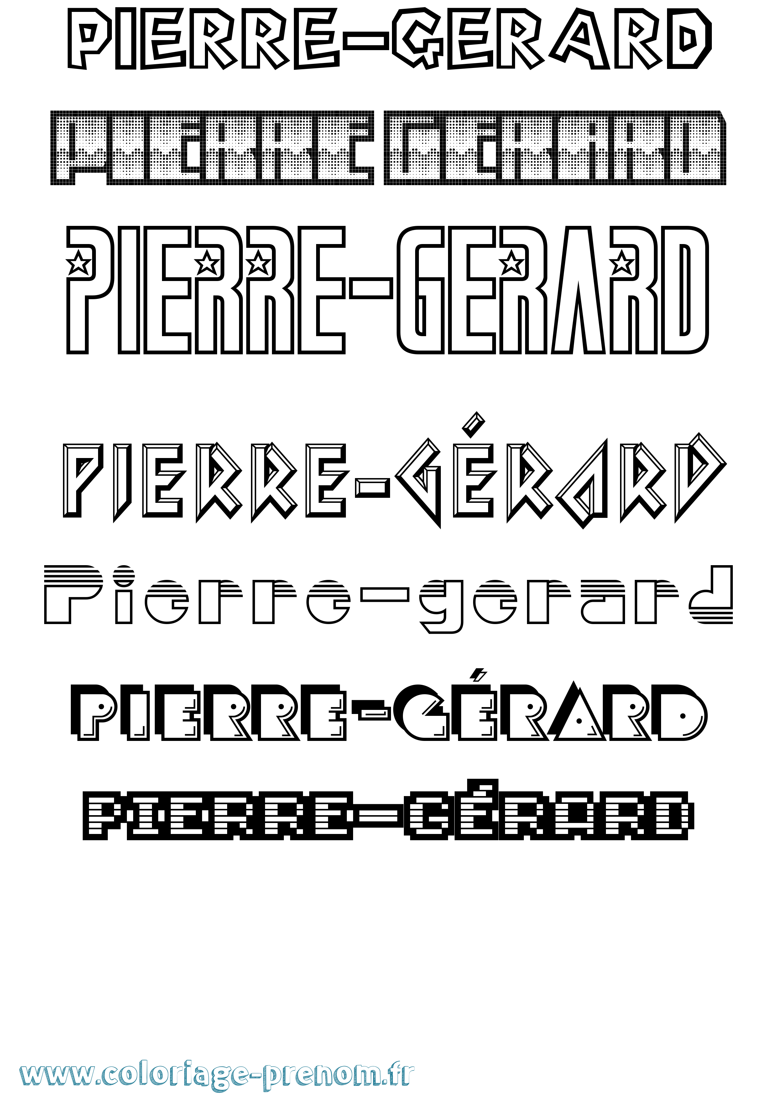 Coloriage Pierre-Gérard Jeux Vidéos Coloriage prénom Pierre-Gérard Jeux Vidéos