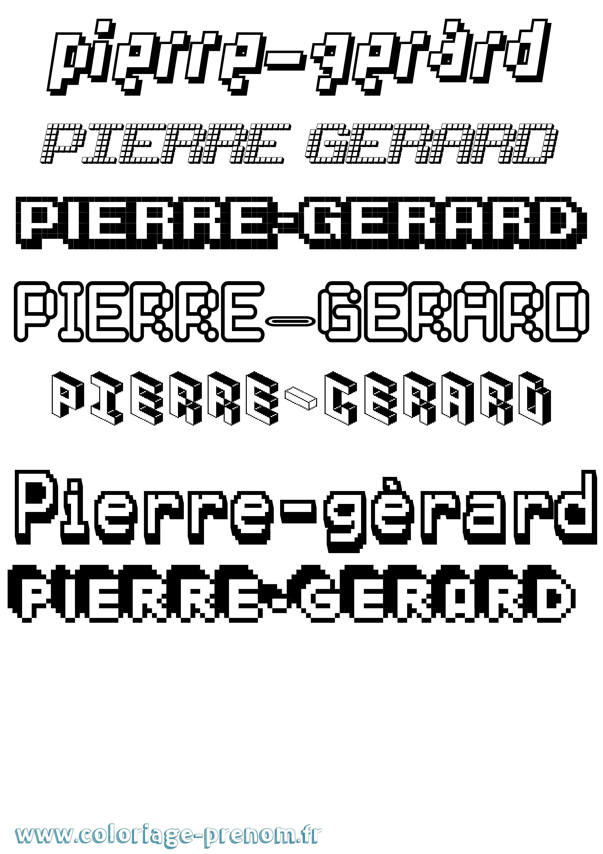 Coloriage Pierre-Gérard Pixel Coloriage prénom Pierre-Gérard Pixel