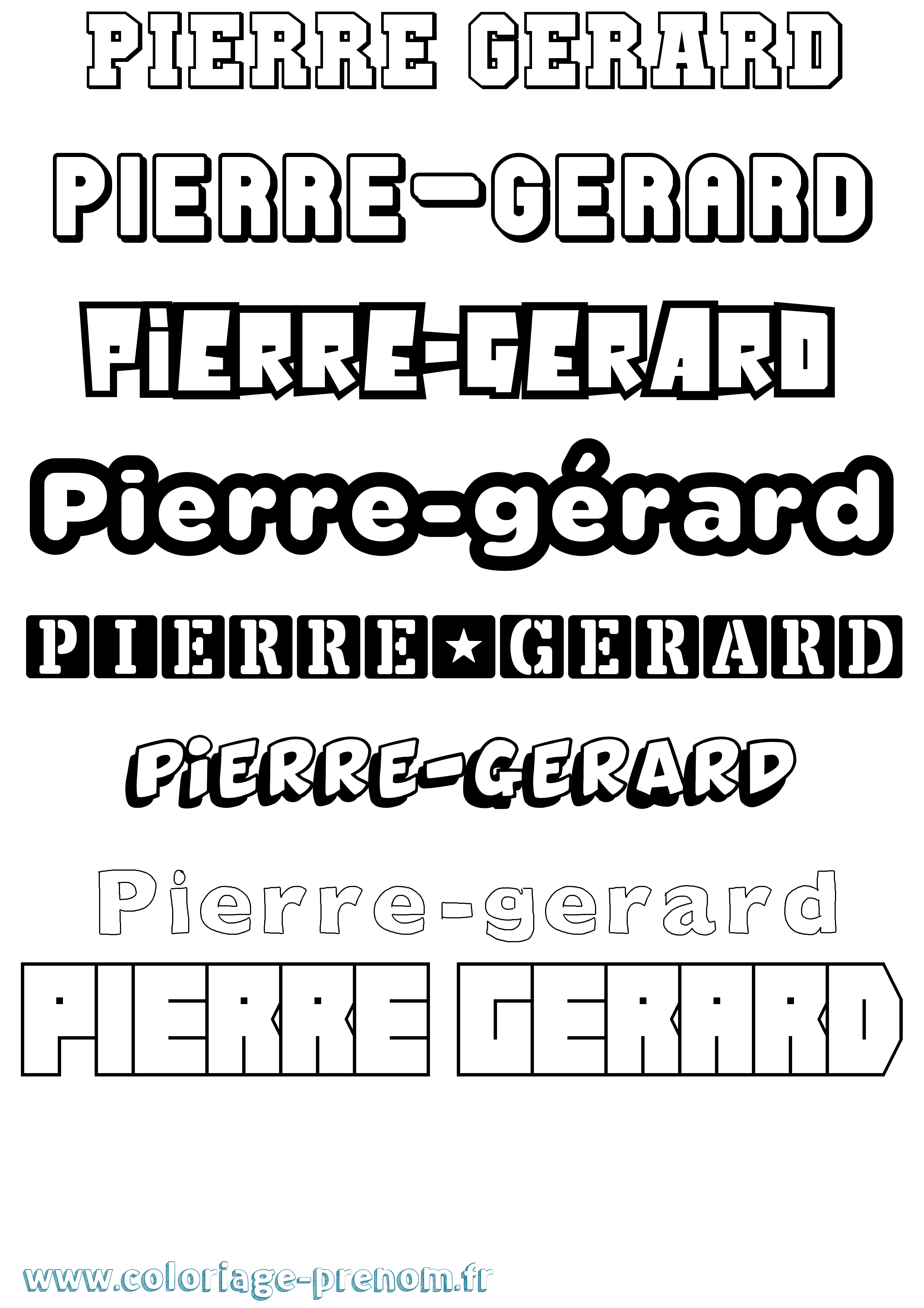 Coloriage Pierre-Gérard Simple Coloriage prénom Pierre-Gérard Simple